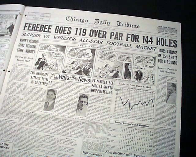 KING OF CLUBS The Great Golf Marathon of J. Smith Ferebee 1938 Chicago Newspaper
