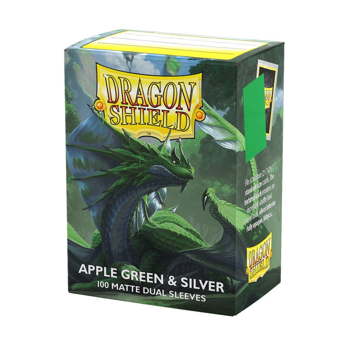 Dragon Shield Sleeves: Standard Dual Matte – Apple Green & Silver 100CT