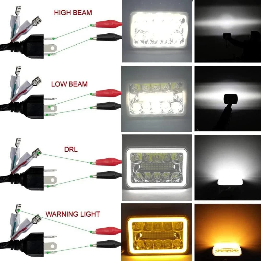 LED Halo Headlights DRL for Chevy Suburban C10 C20 K10 K30 K5 Blazer 1981-1987