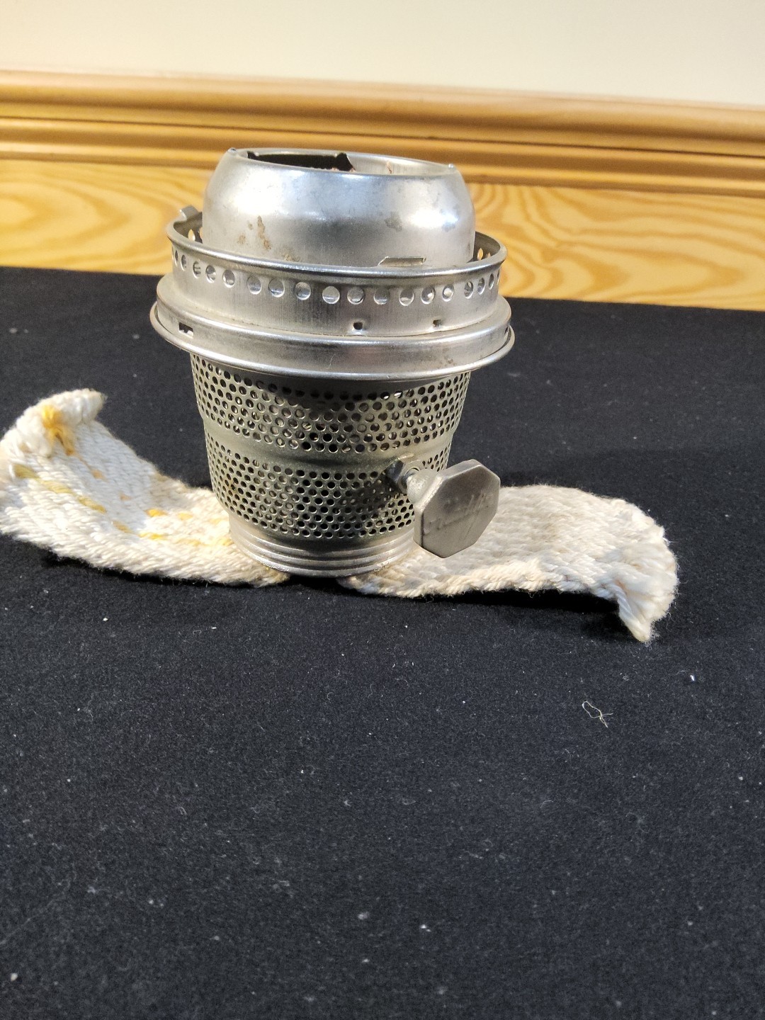 Aladdin Model C Nickel Brass Burner Lox-On Gallery New Wick No Flame Spreader