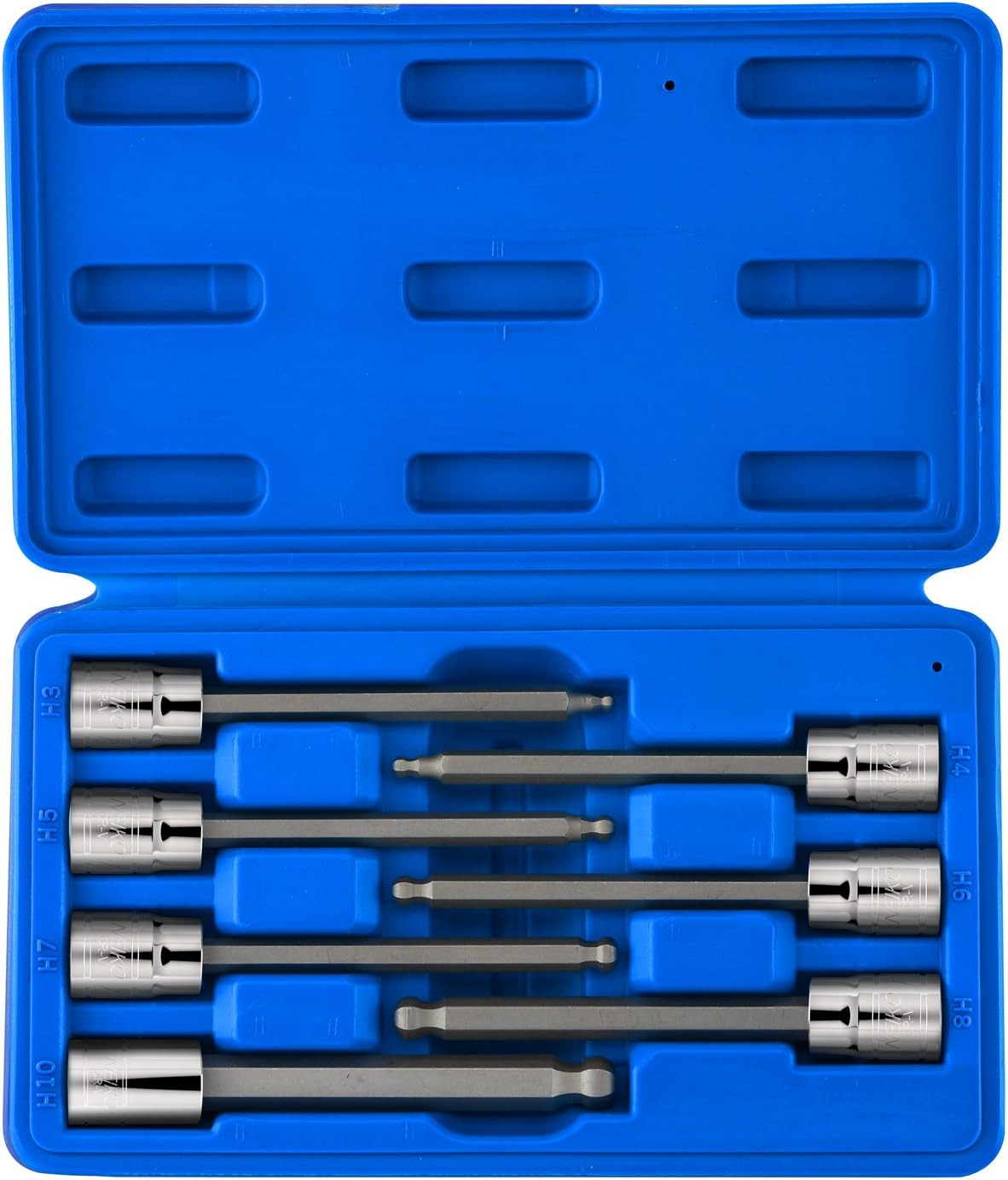 10243A 3/8-Inch-Drive Extra-Long Ball-End Hex-Bit Socket Set, Metric Sockets 3/8