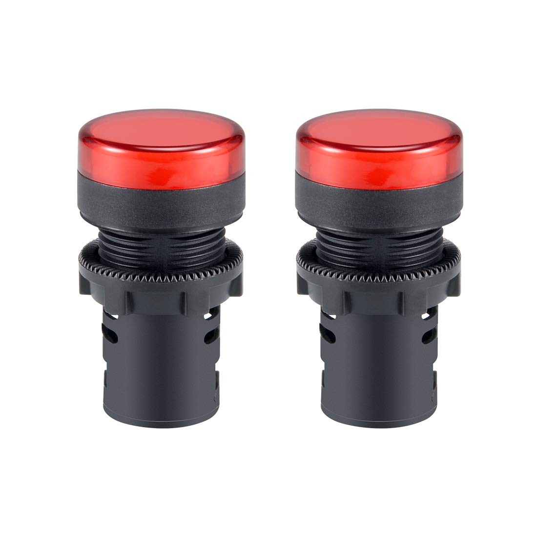 uxcell 2Pcs Red Indicator Light AC/DC 110V, 22mm Panel Mount,