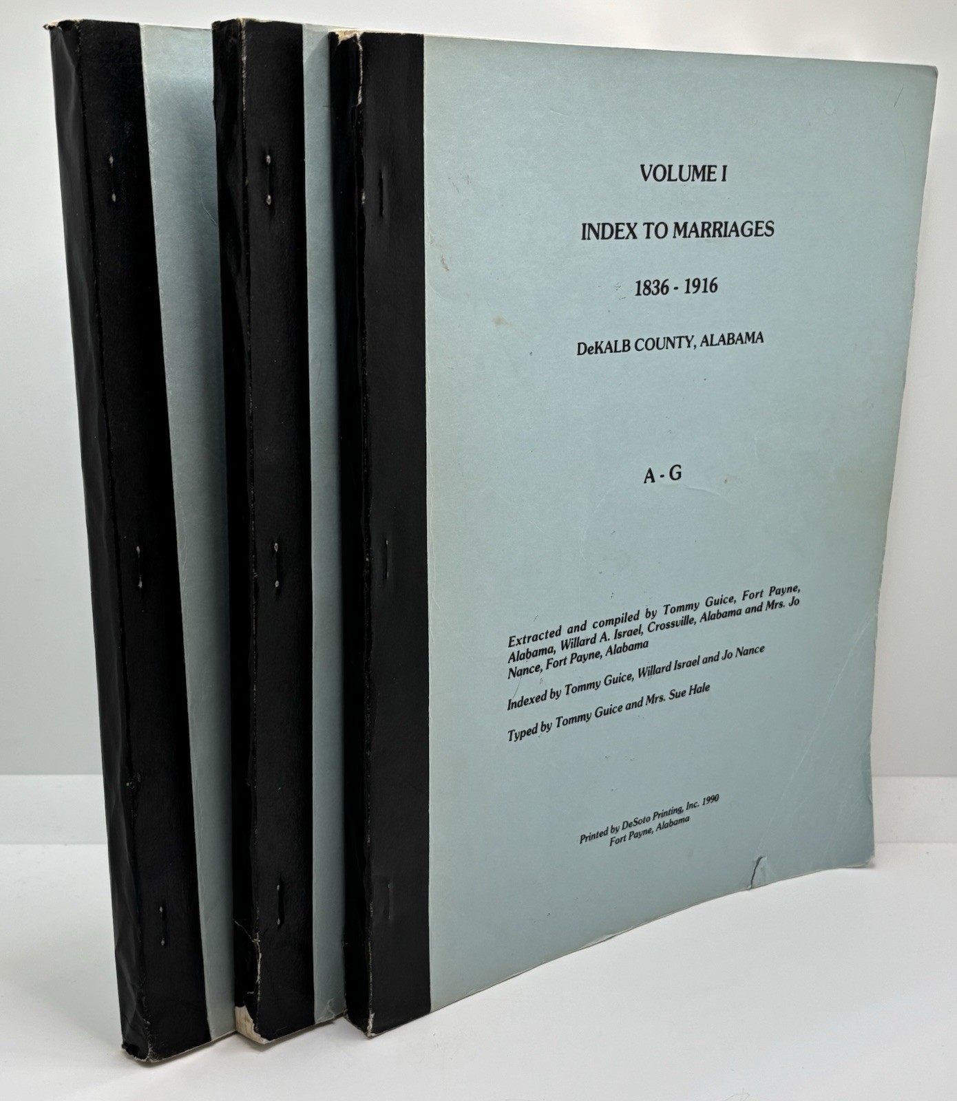 Index To Marriages 1836-1916 DeKalb County Alabama Vol 1-3 A-Z