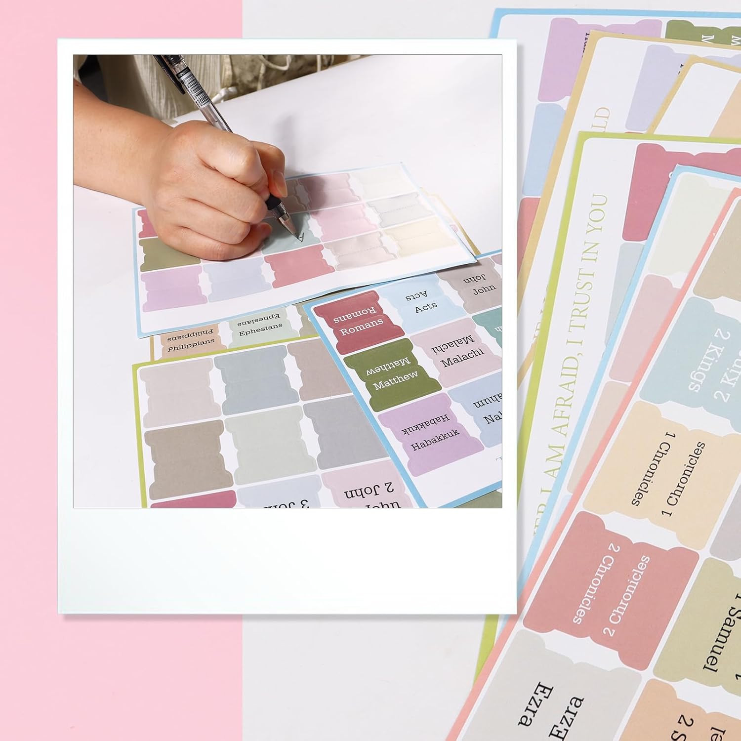 Bible Tabs for Women, 90 Pieces Large Print Bible Bookmarks Index Tabs Study Sup