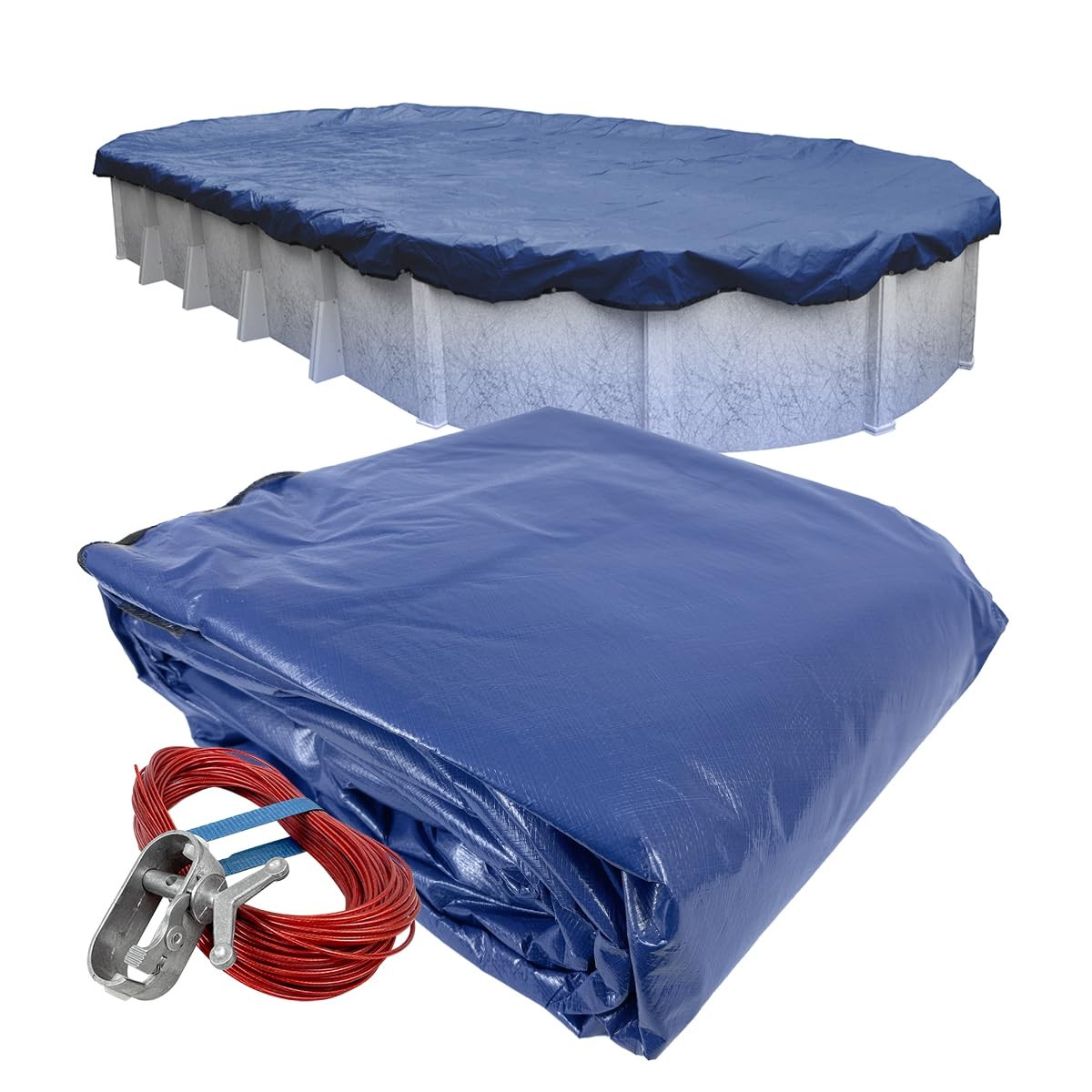 Robelle 16 x 32 Ft Industrial Ultra Oval Pool Cover Above Ground Pools 201632-4A