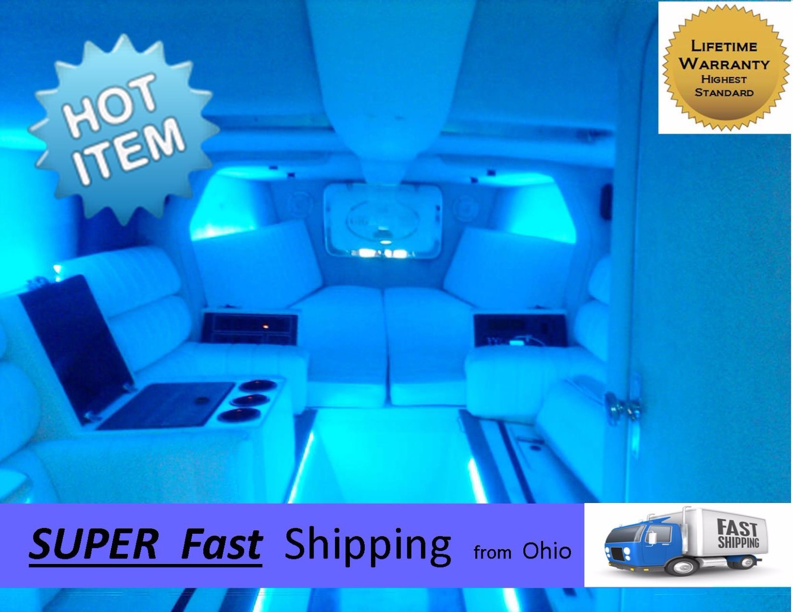 32ft TOTAL —- GREEN boat led light kit — 600 cree style LED’s total