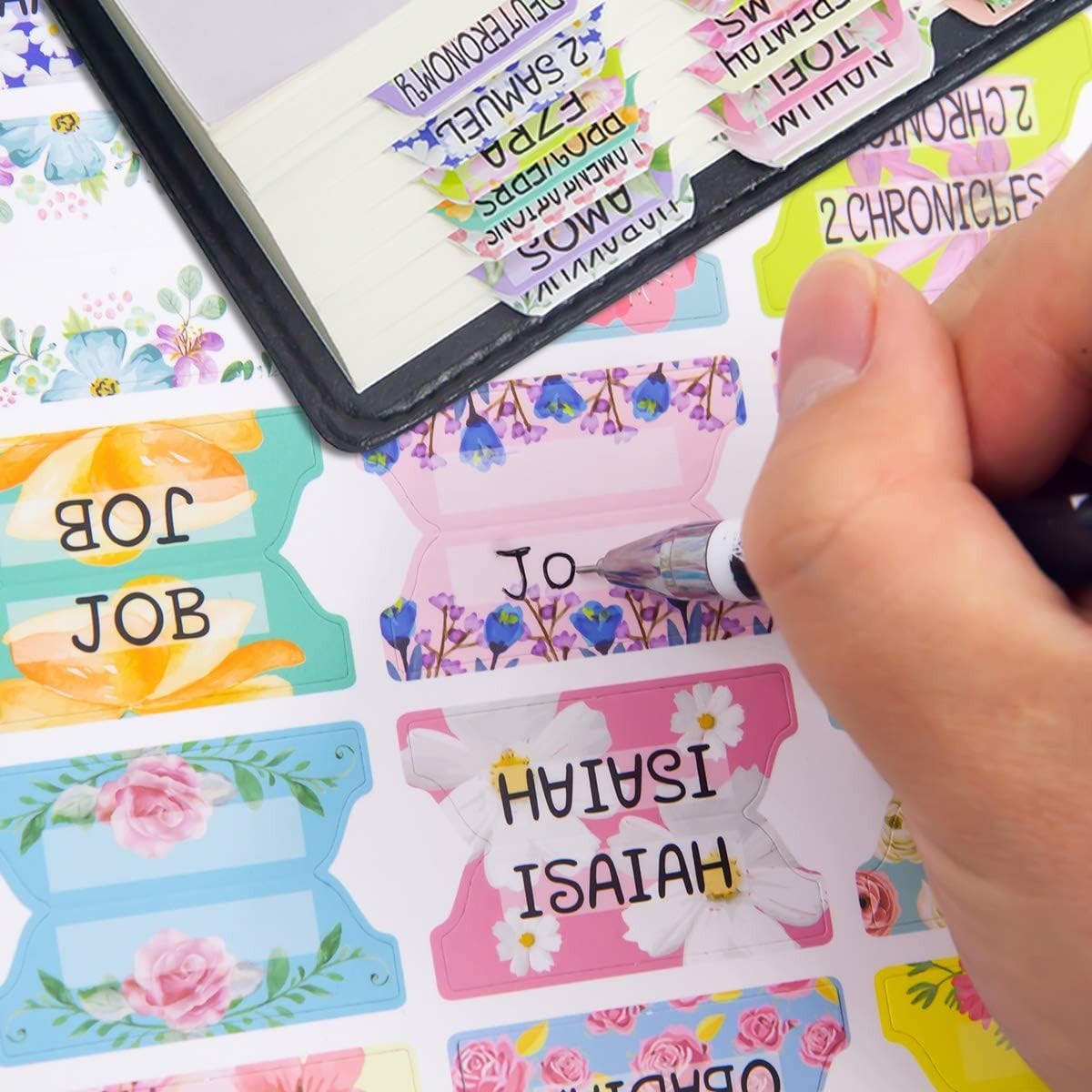 Decorative Laminated Bible Tabs 100PCS Cute Bible tabs for Women and Girl 66 34