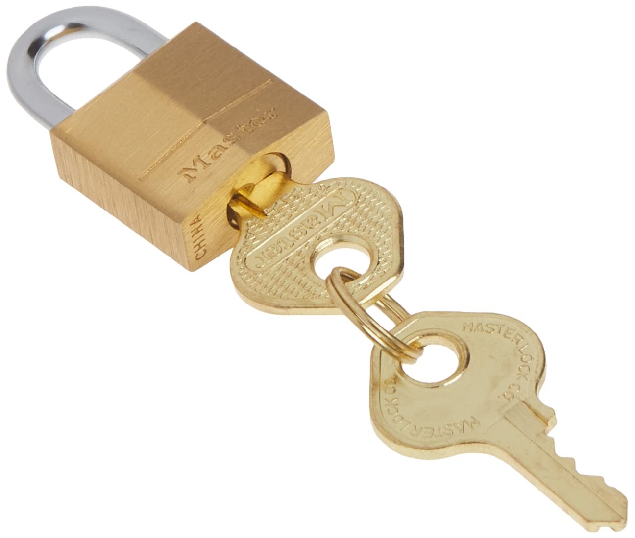 Master Lock Padlock, Solid Brass Lock, 3/4 in. Wide, 120Q 4 Pack, 3/4″ 4-Pack