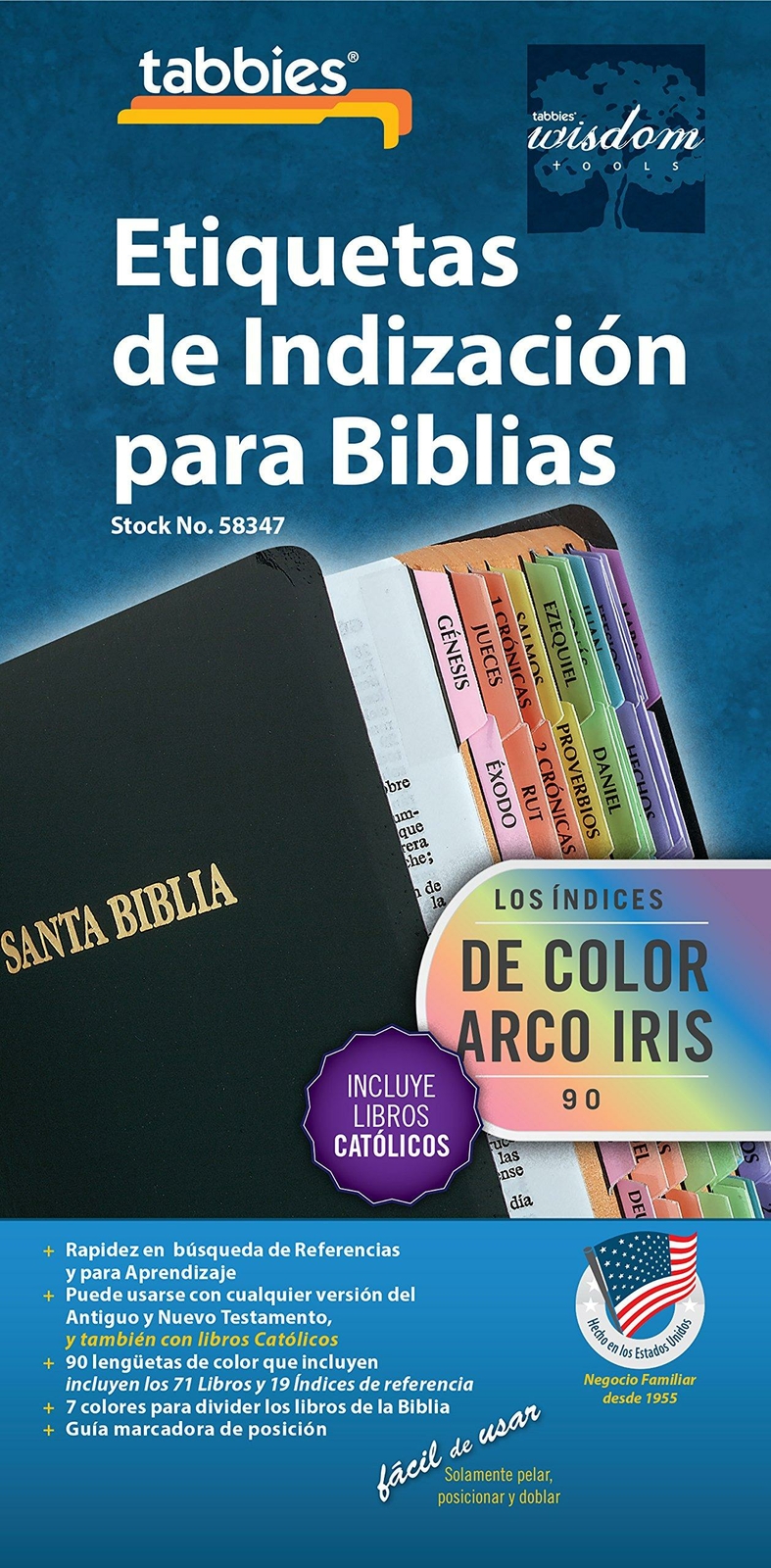 90 Mini Spanish Bible Indexing Index Rainbow Tabs Book Labels Old New Testament