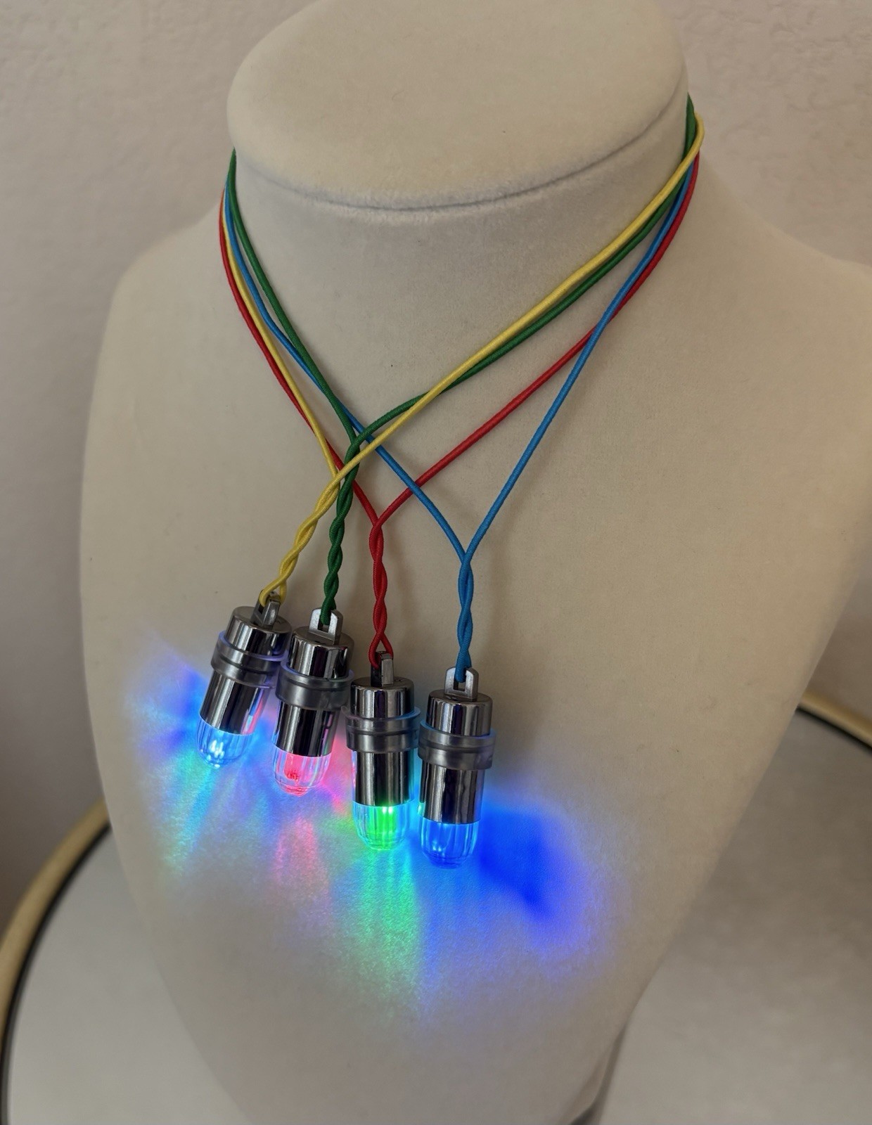 4 LED Bullet Light/Spirit Light Necklaces~Paranormal Equipment For Haunted Dolls