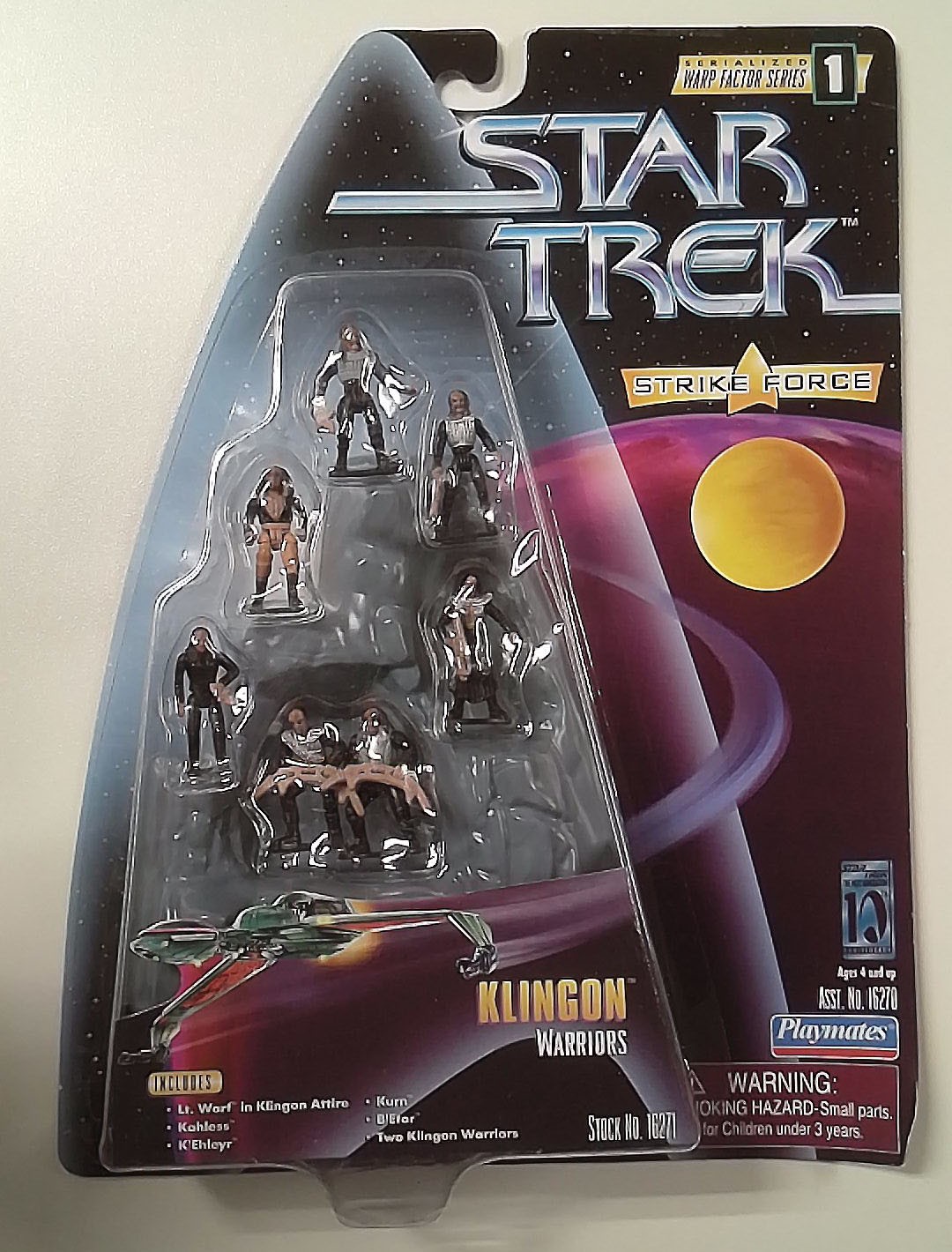 1x RJ1482: Star Trek: Klingon Warriors: Playmates: 16271: 1997 New Lightly Scuf