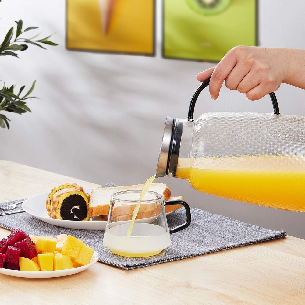 Purefold 80oz Glass Pitcher w/ Stainless Steel Lid Hot/Cold – Stove & Dishwasher