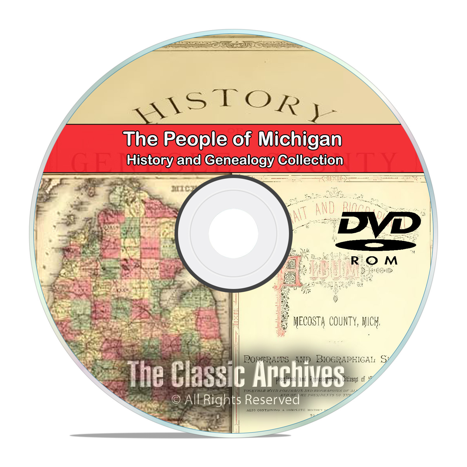 Michigan MI, People, Cities, Towns, History and Genealogy 305 Books DVD CD
