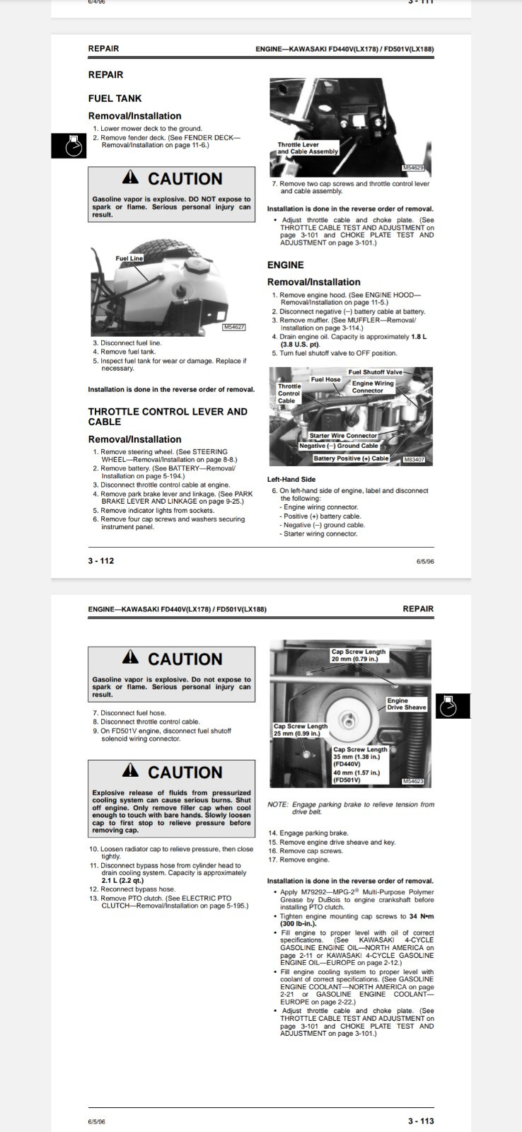 JOHN DEERE LX172 LX173 LX176LX178 LX186 Service Technical PDF Manual 660PG