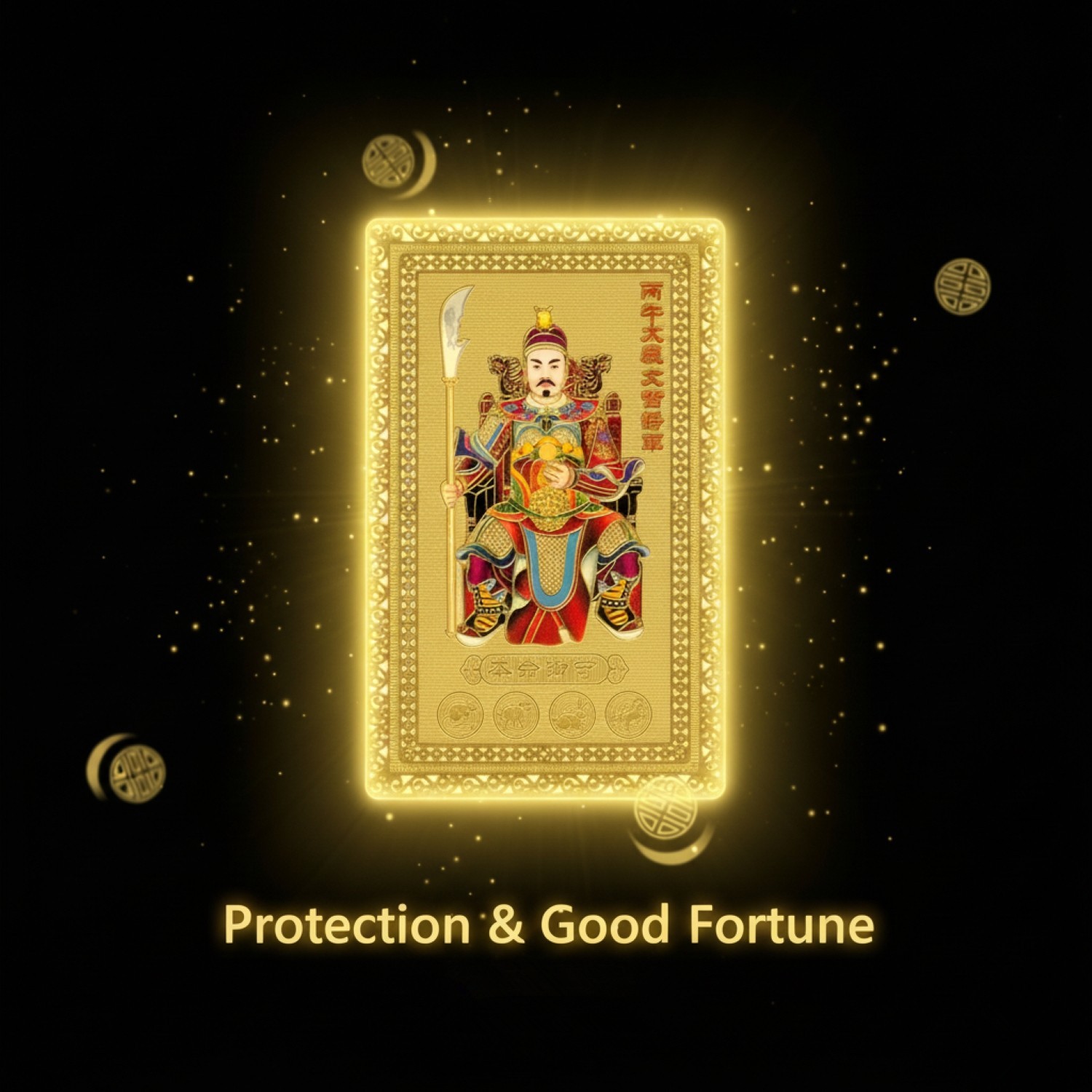 Gold Tai Sui Amulet Card 2026 Feng Shui Zodiac Protection Charm Lucky Wallet
