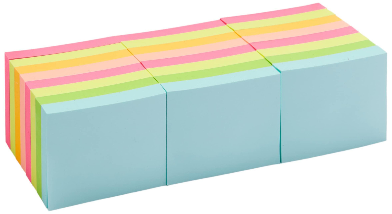 Amazon Basics Mini Rectangular Sticky Notes, 1.5×2 1.5″ x 2″, Assorted
