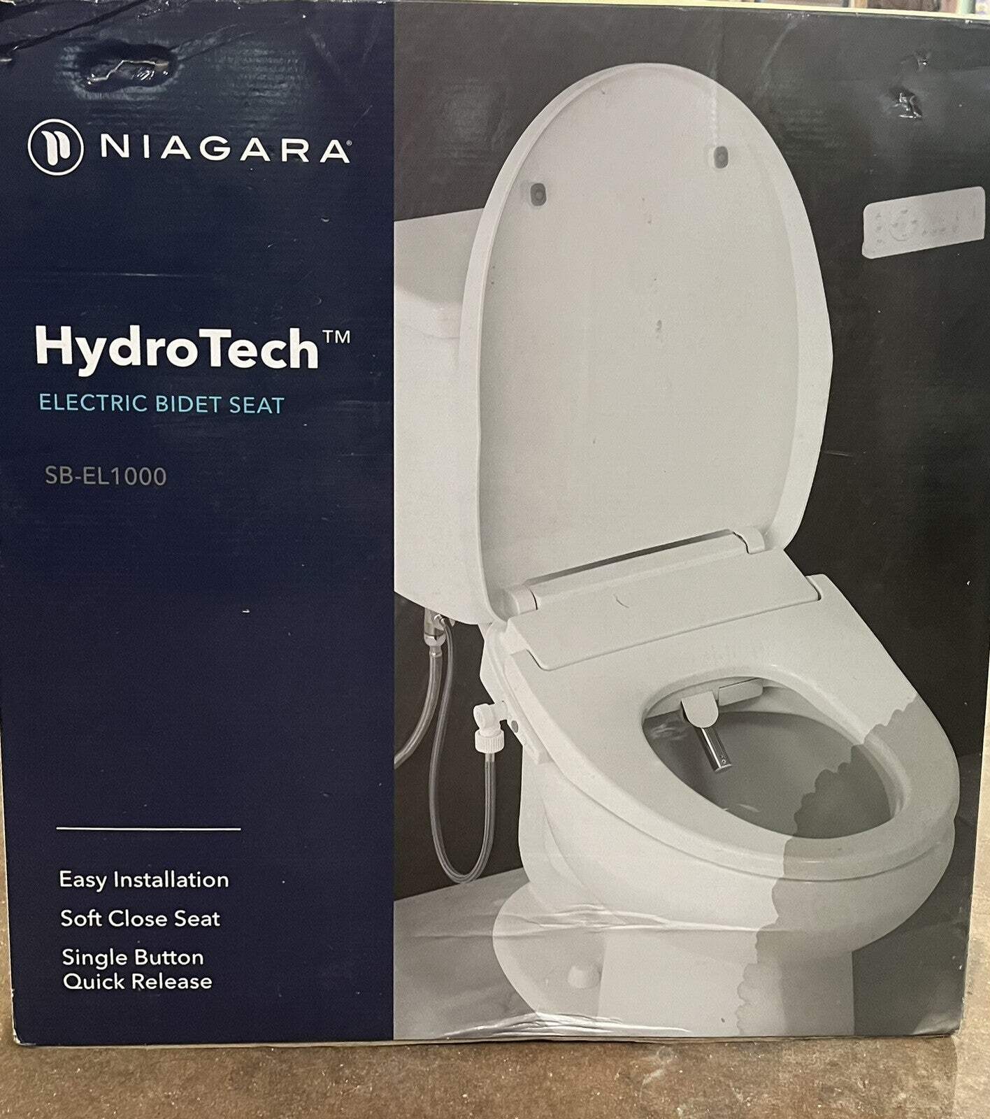 hydrotech niagara electric bidet seat w/ adjustable heated water, night light