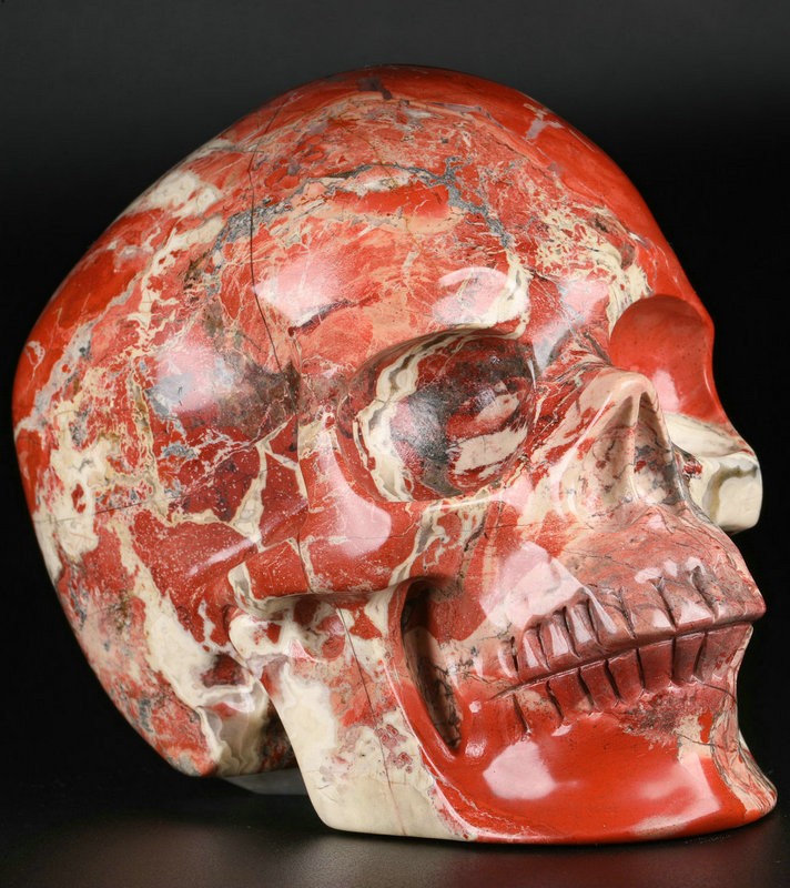 5.0″ Red Jasper Carved Crystal Skull, Super Realistic, Crystal Healing