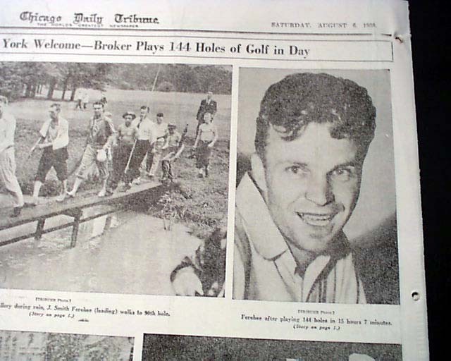 KING OF CLUBS The Great Golf Marathon of J. Smith Ferebee 1938 Chicago Newspaper