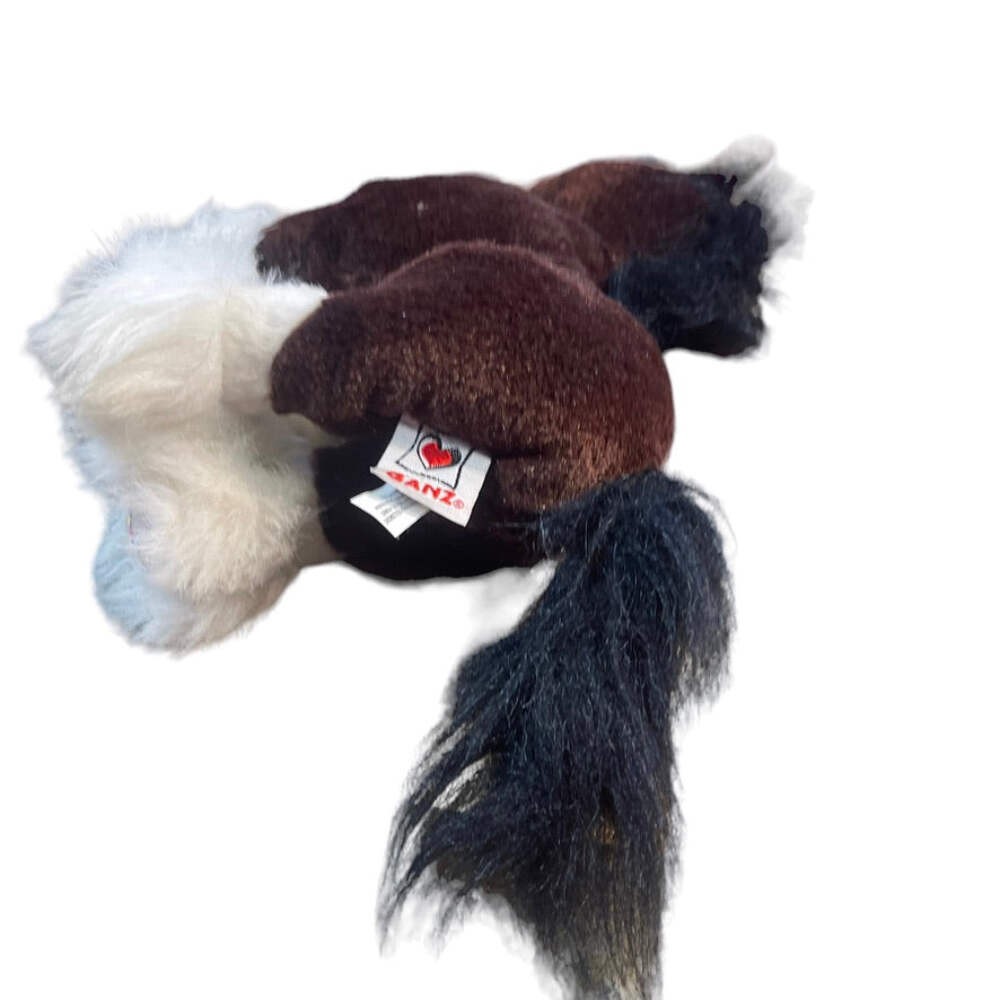 Ganz Webkinz Clydesdale Horse, Black & Brown with Shaggy White Feet -No Code, Co