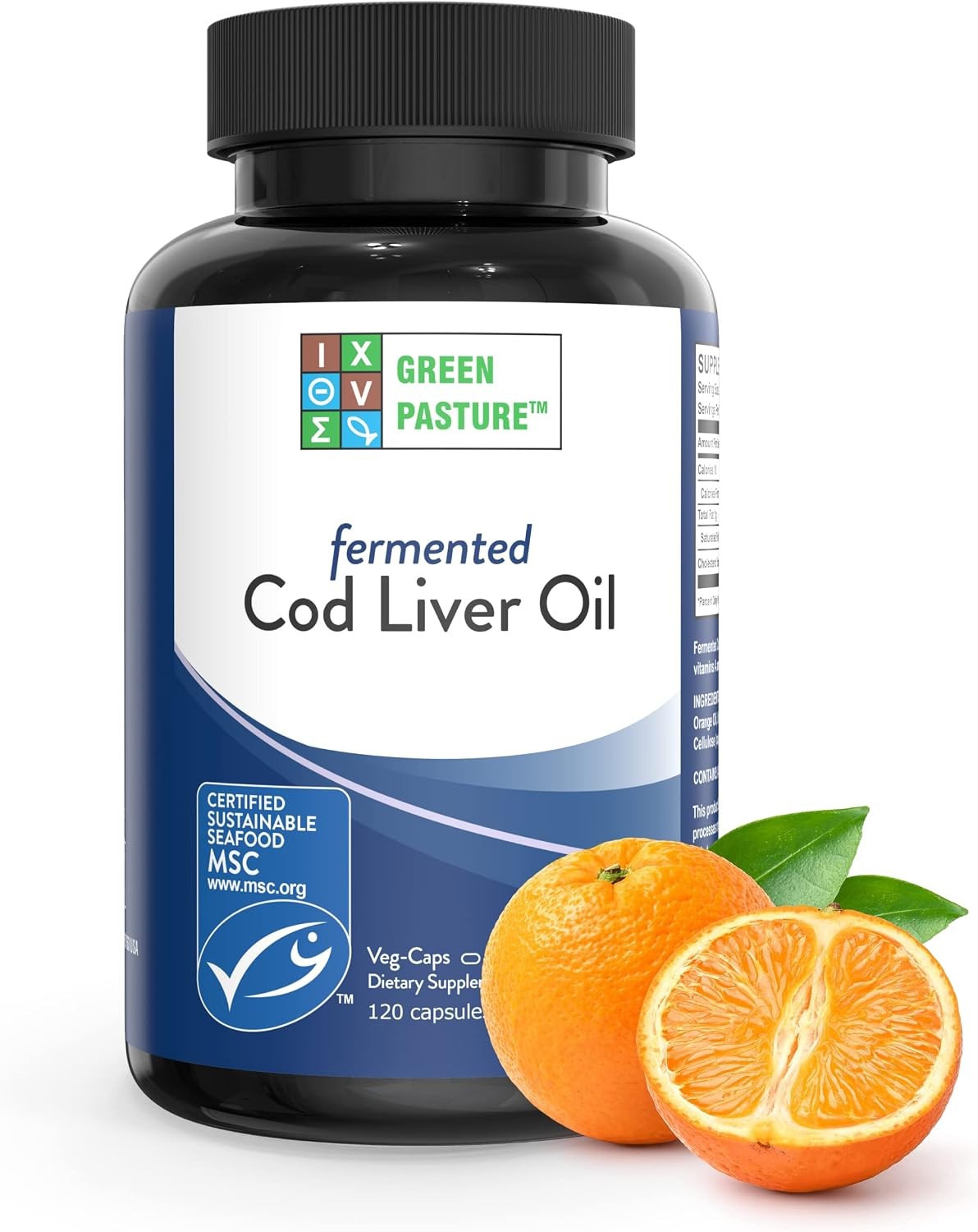 Green Pasture Fermented Cod Liver Oil – Orange Flavor, Wild Alaska Cod, Vitami