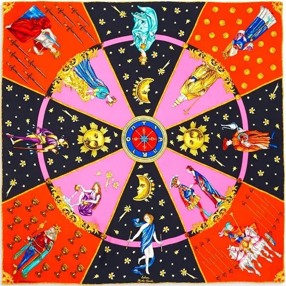 Echo NY Designer Tarot “In The Cards” 35″ Silk Square Scarf