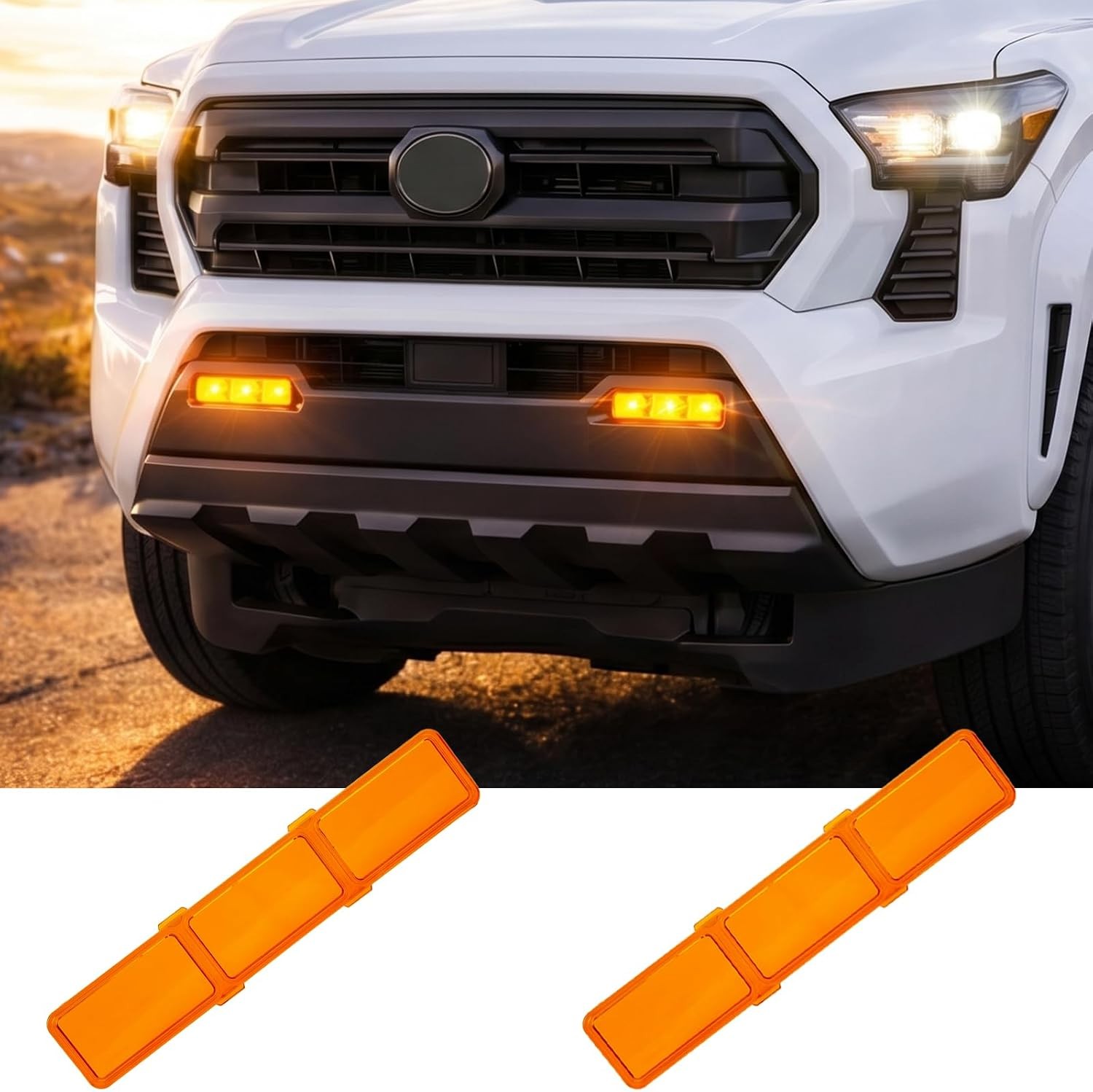 Fog Light Cover Trim For – Toyota Tacoma – 4Runner Orange Acrylic Lens,