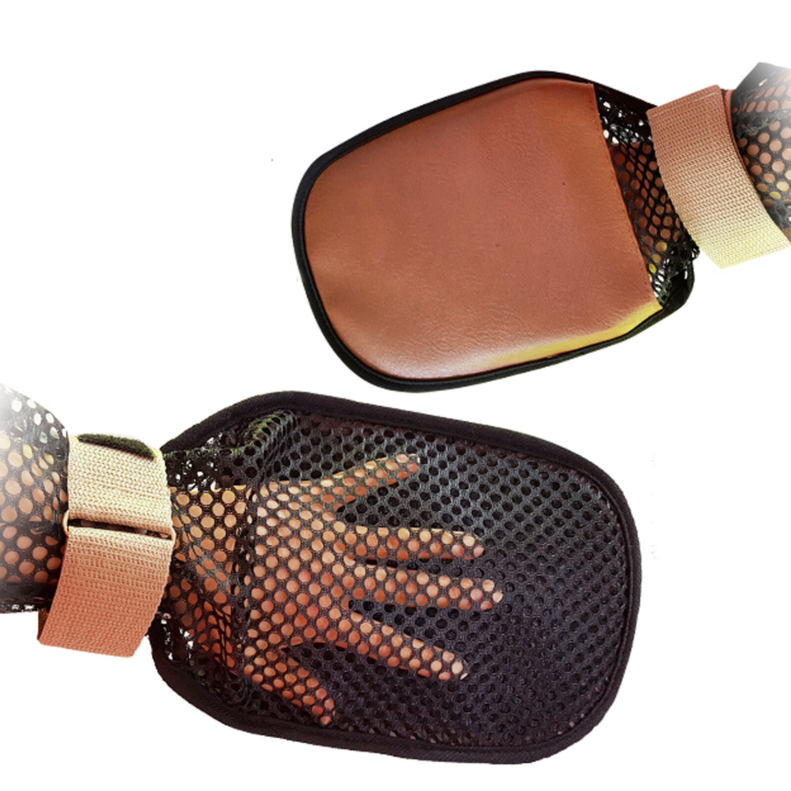 Dementia Safety Restraint Gloves Leather Hand Control Mitts Protector Breathable