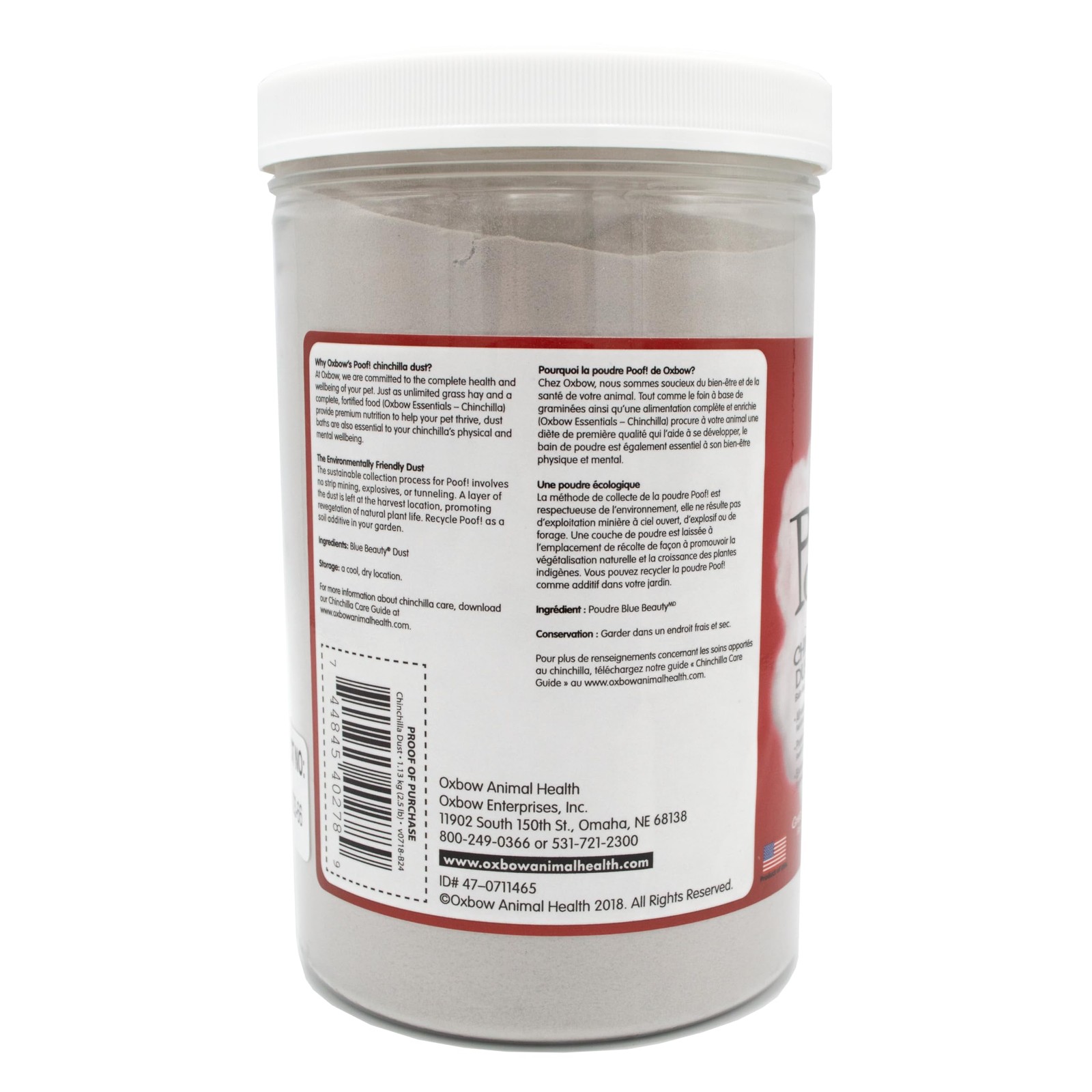 Oxbow Animal Health POOF! Chinchilla Dust Bath, 2.5 Pound Jar
