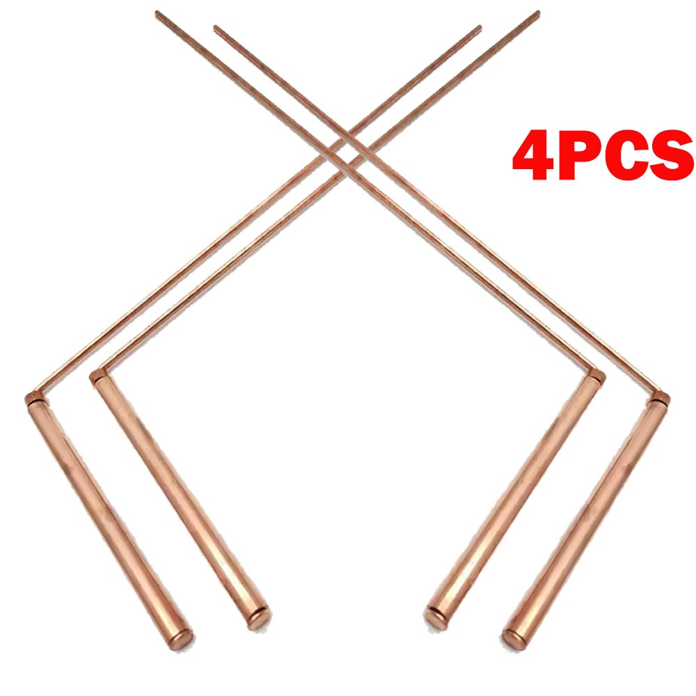 4x For Spirit Hunter 99.9% Copper Dowsing Rod Divining Rods Gold,Ghost Hunting