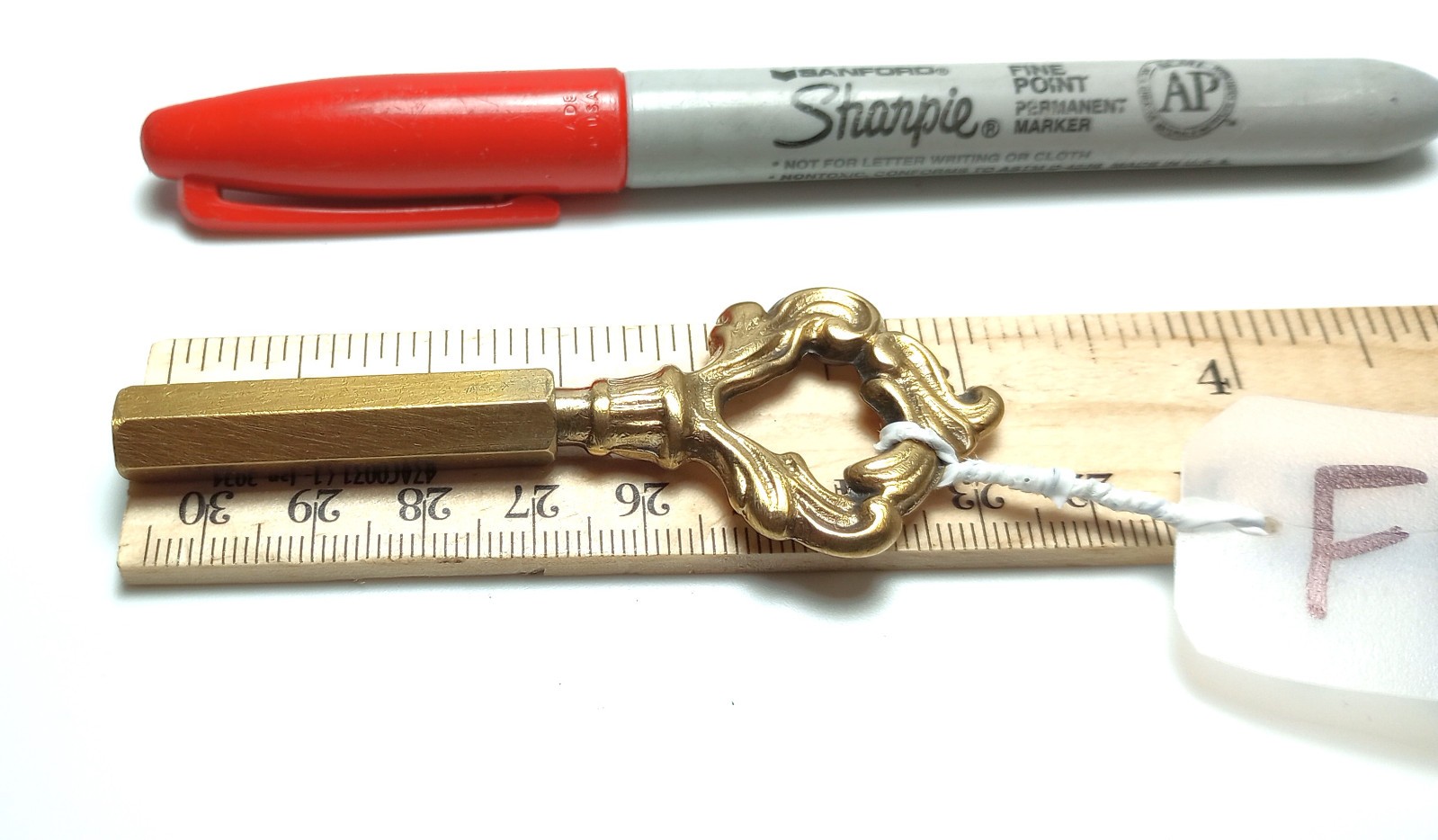 Small Brass Pocket Casket Key / Small Coffin Key
