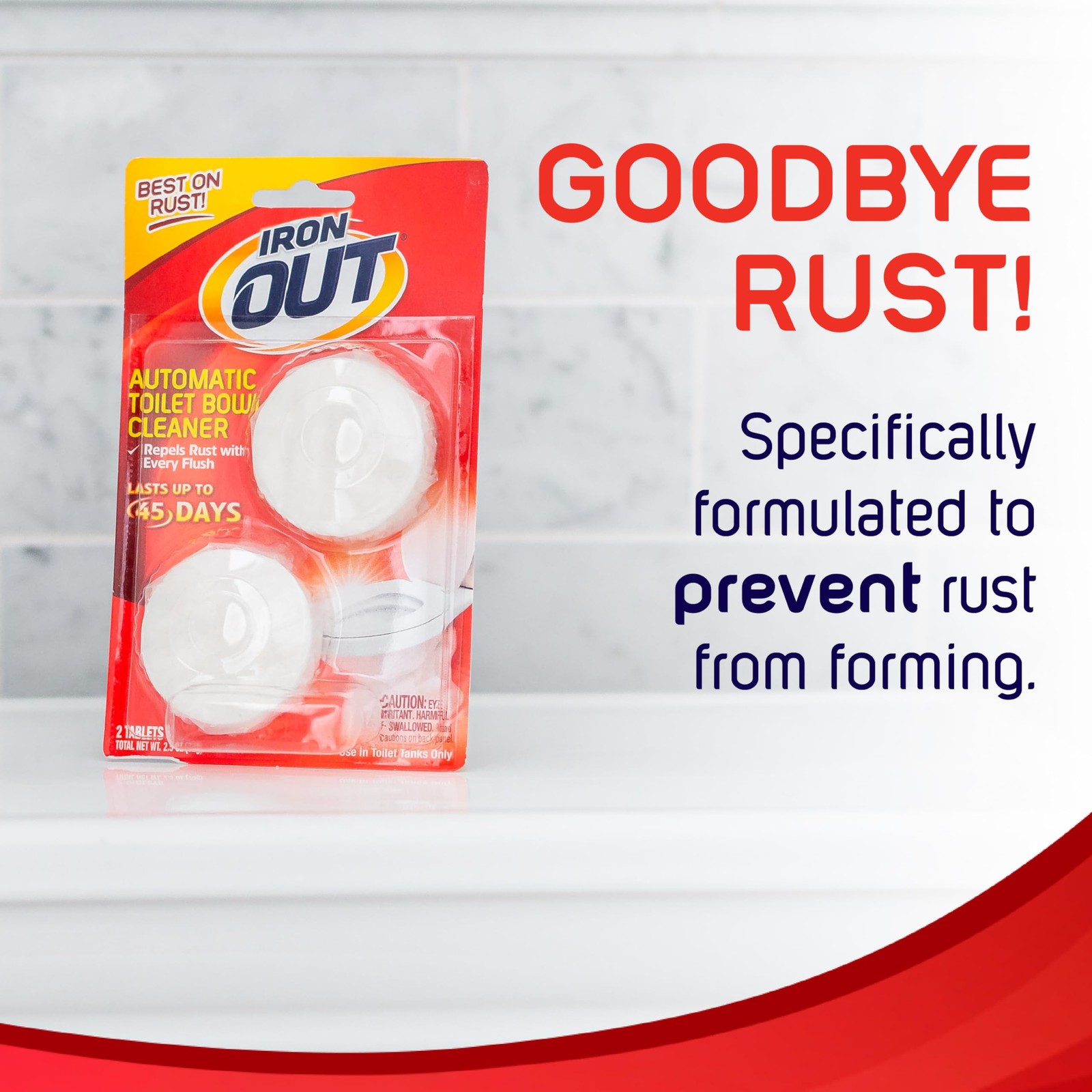 Iron OUT Automatic Toilet Bowl Cleaner Tablets, 6 Count (Pack of 1), White