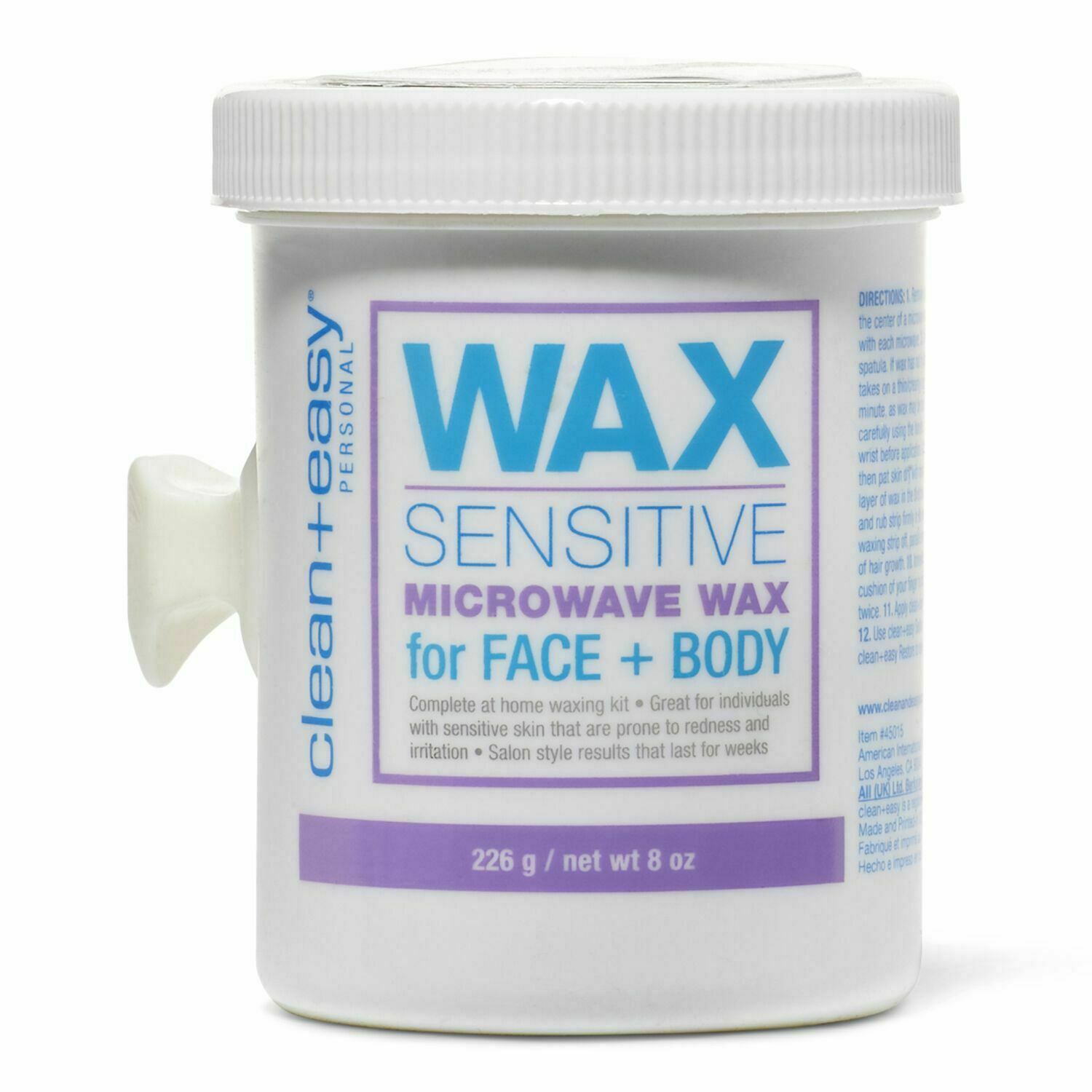Clean + Easy Sensitive Microwave Wax for Face & Body, 8 oz / 226 g