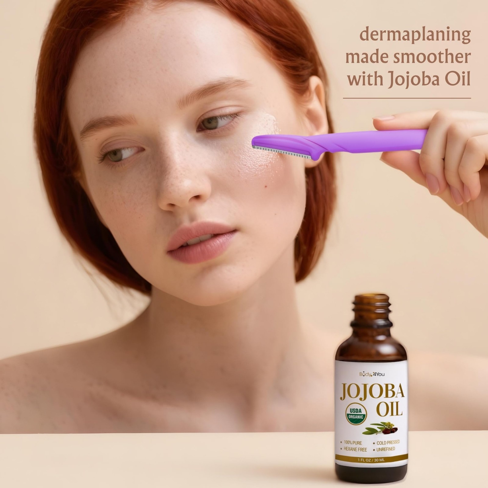 BodyJ4You Organic Jojoba Oil 6PC Dermaplane 1 Fl Oz (Pack of 1), Yellow