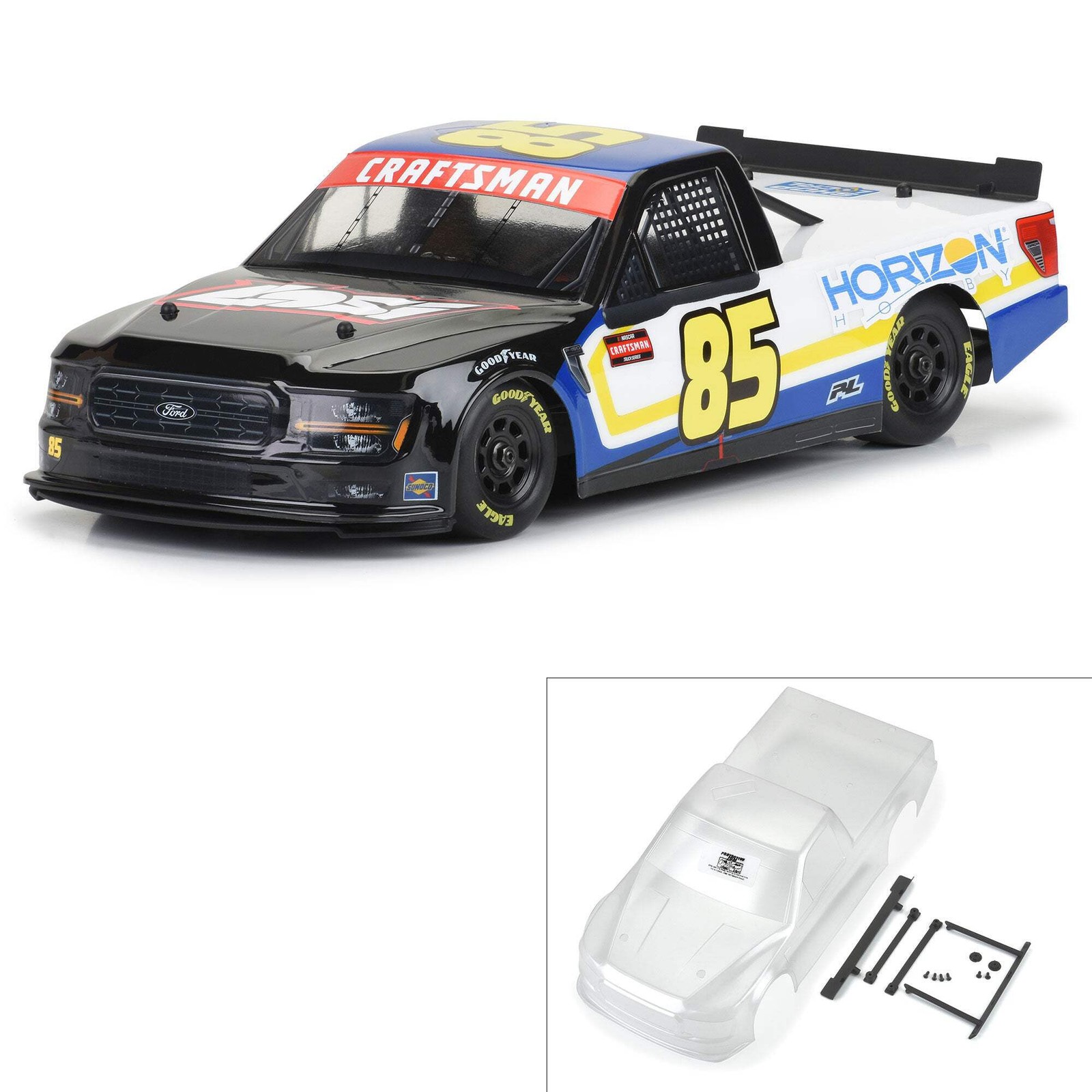 Proline PRO365400 Pre-Cut 2024 Ford F-150 NASCAR Truck Series Clear Body for Los