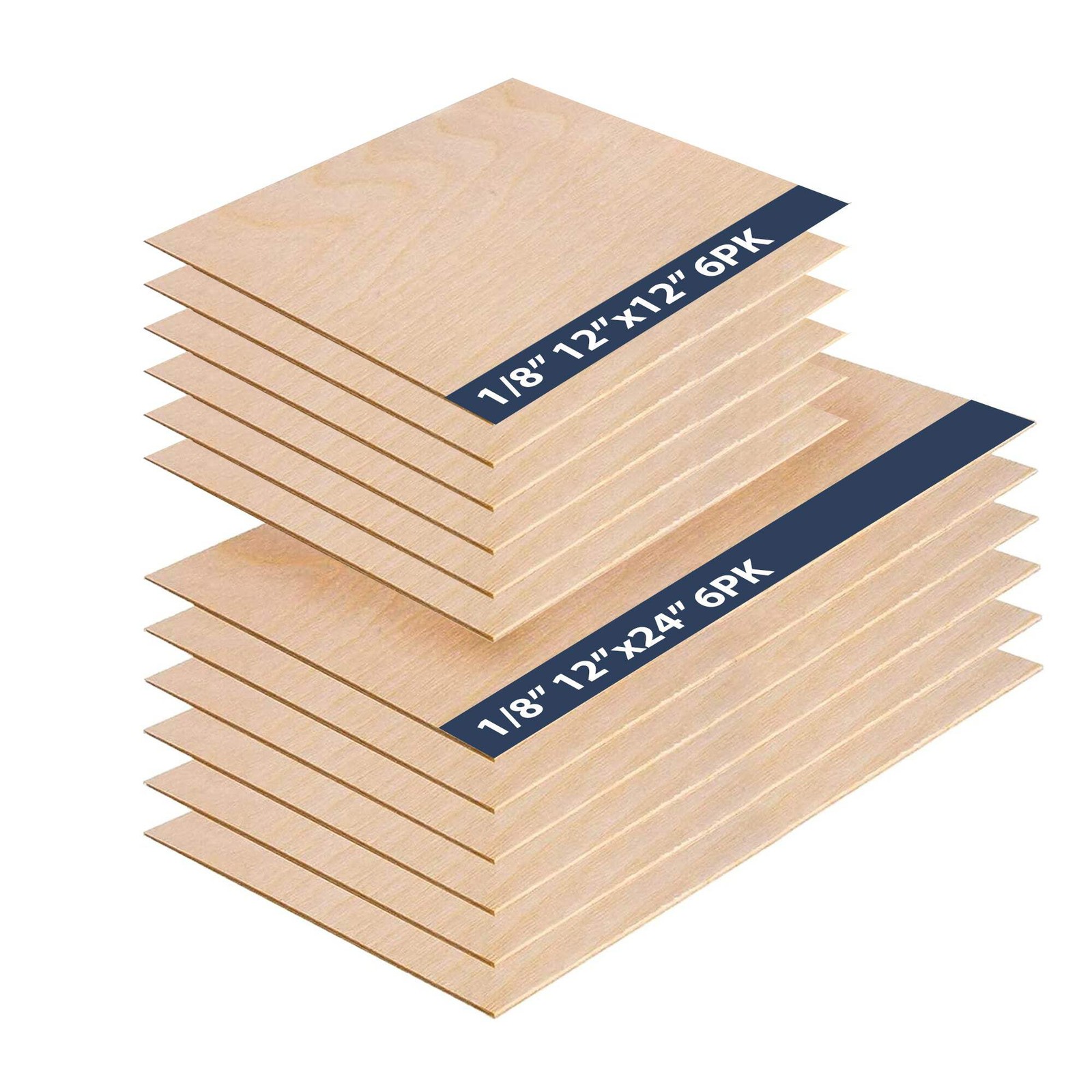 3MM 1/8″ x 12″ x 24″ & 12″ x 12″ Baltic Birch Plywood – B/BB Grade (12pk) Ready