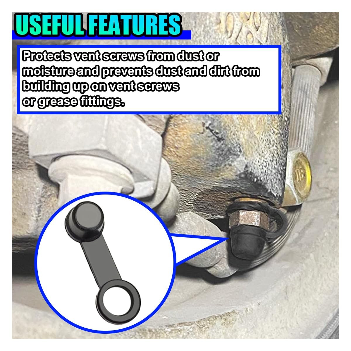 8Pcs Rubber Brake Bleed Nipple 8mm Brake Bleeder Screw Grease Zerk Fitting Cover