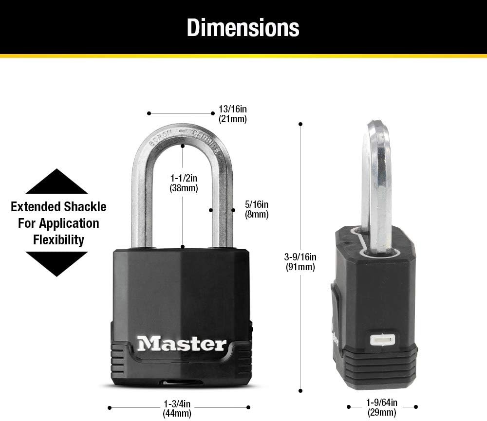 Master Lock Magnum Heavy Duty Outdoor Padlock with 1 Pack, Original Version