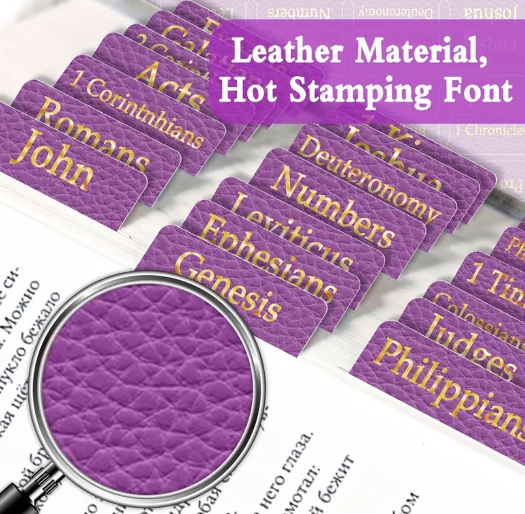Leather Bible Tabs Old And New Testament Purple New 84 Laminated