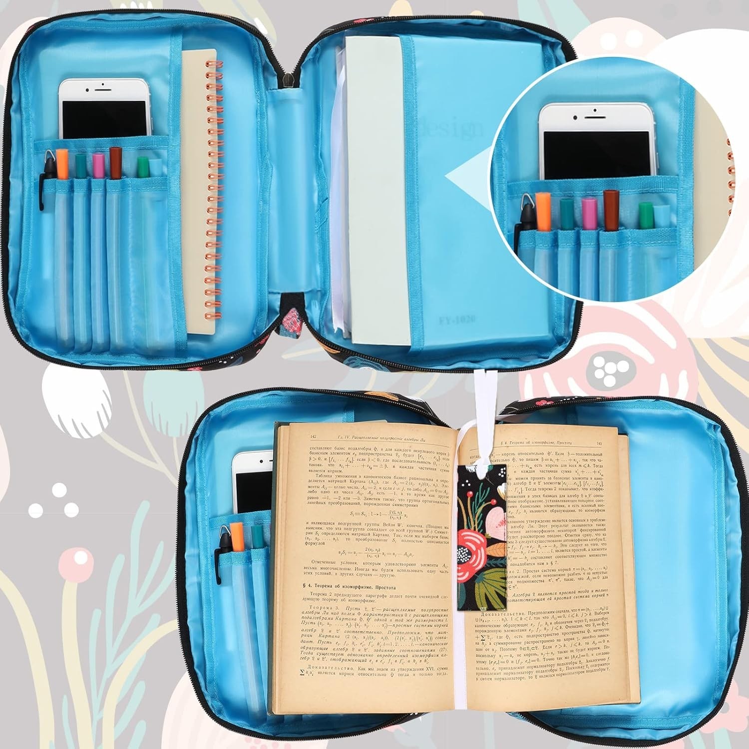 Chic Floral Bible Cover for Women – 10” Lightweight Case with Elastic Bands