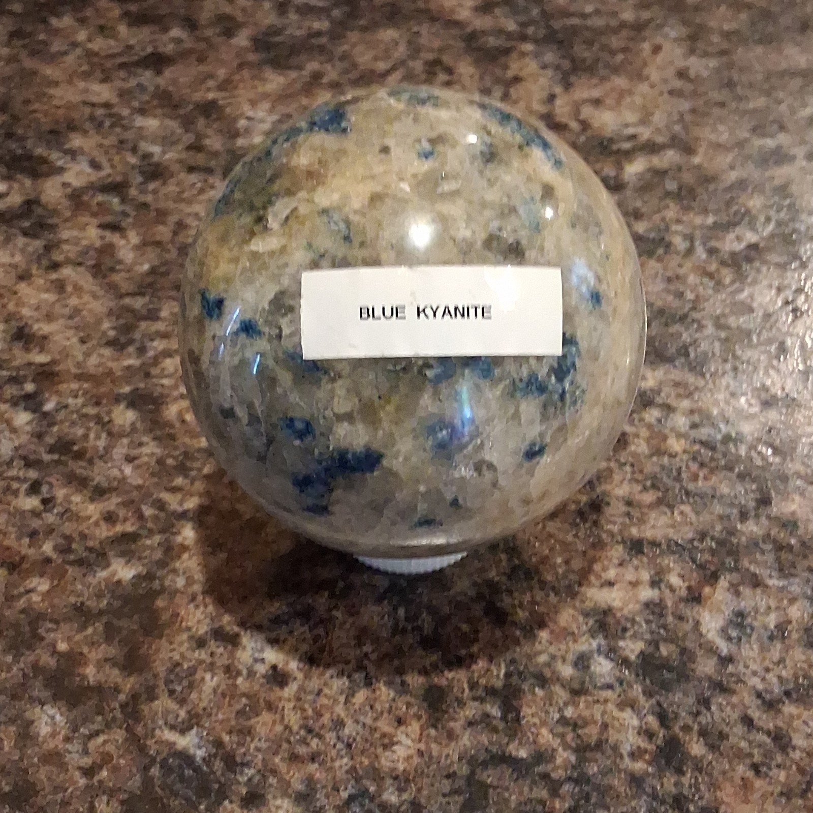 Blue Kyanite Crystal Healing Sphere Ball Polished Blue Kyanite Crystal Sphere