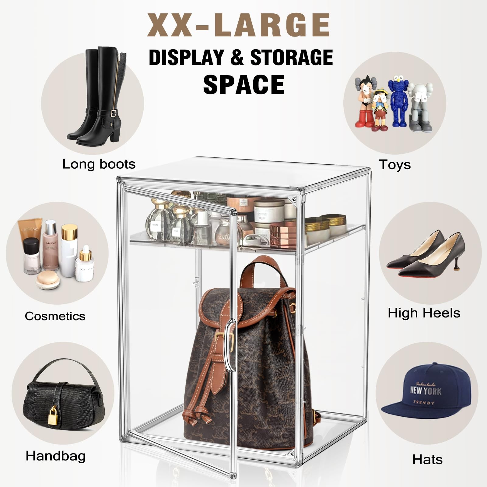 DAYOOH Tall Boot Storage Box Super Large Boot Storage Organizer for Closet Clear
