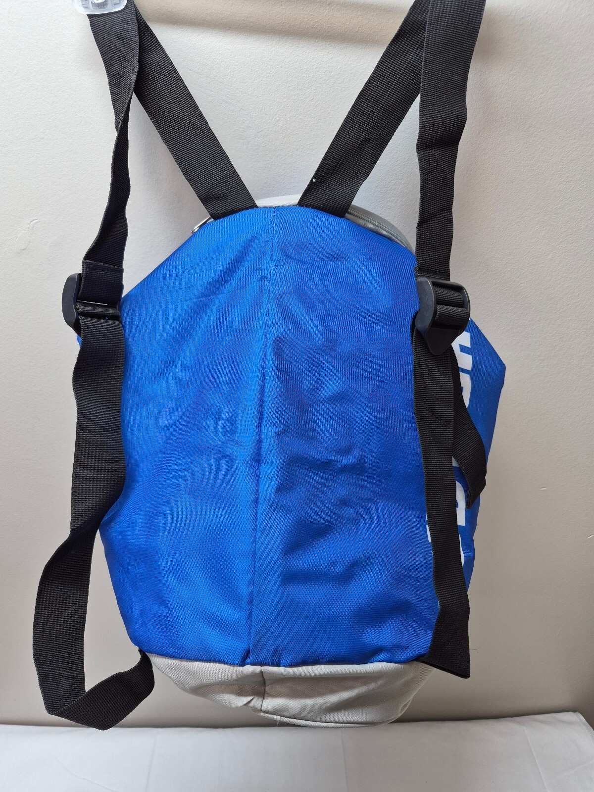 Bud Light Branded Blue and Gray Backpack Cooler with Built-in Speaker B427