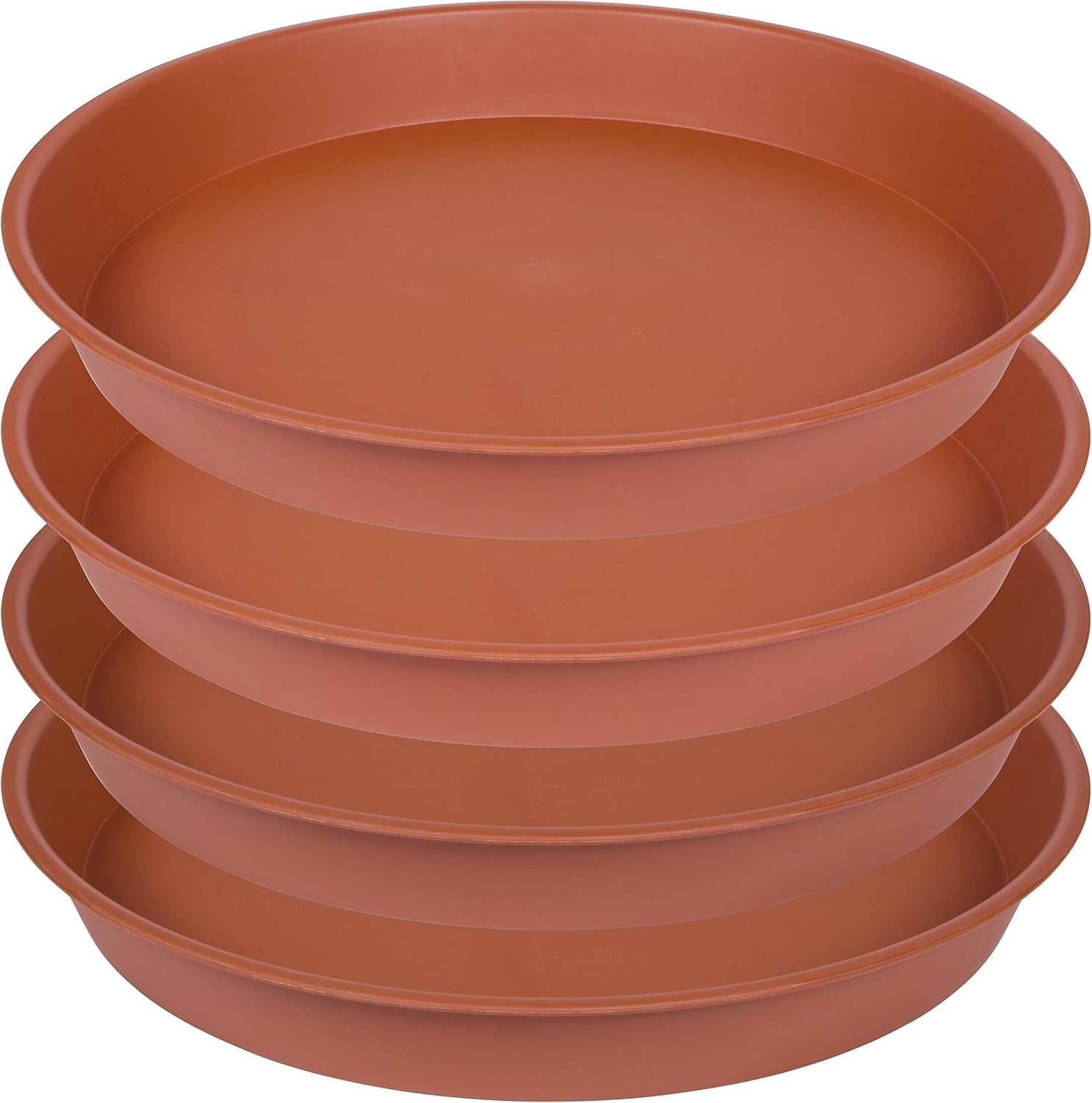 4 Pack of 18 19 inch Plant Saucer, Deep Heavy 19" (4 pack), Terracotta
