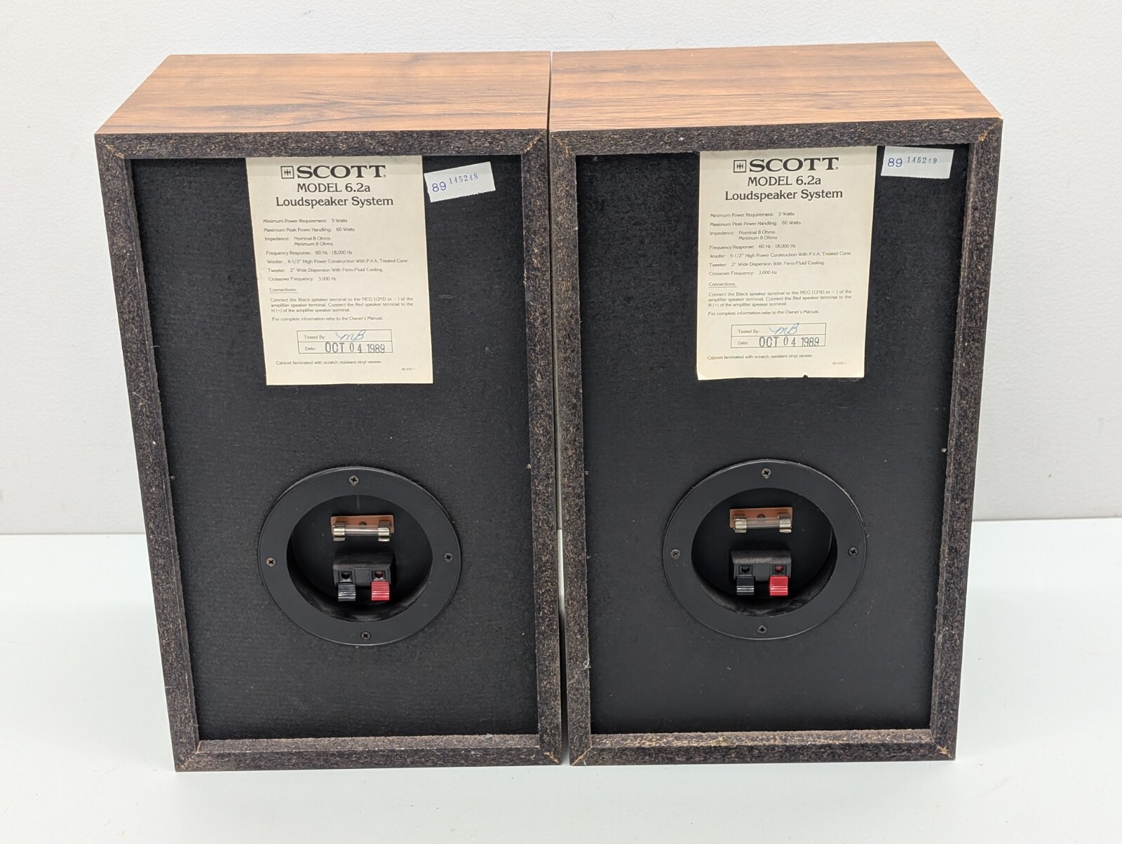 H H Scott Model 6.2a Reference Bookshelf Speakers – Made in USA