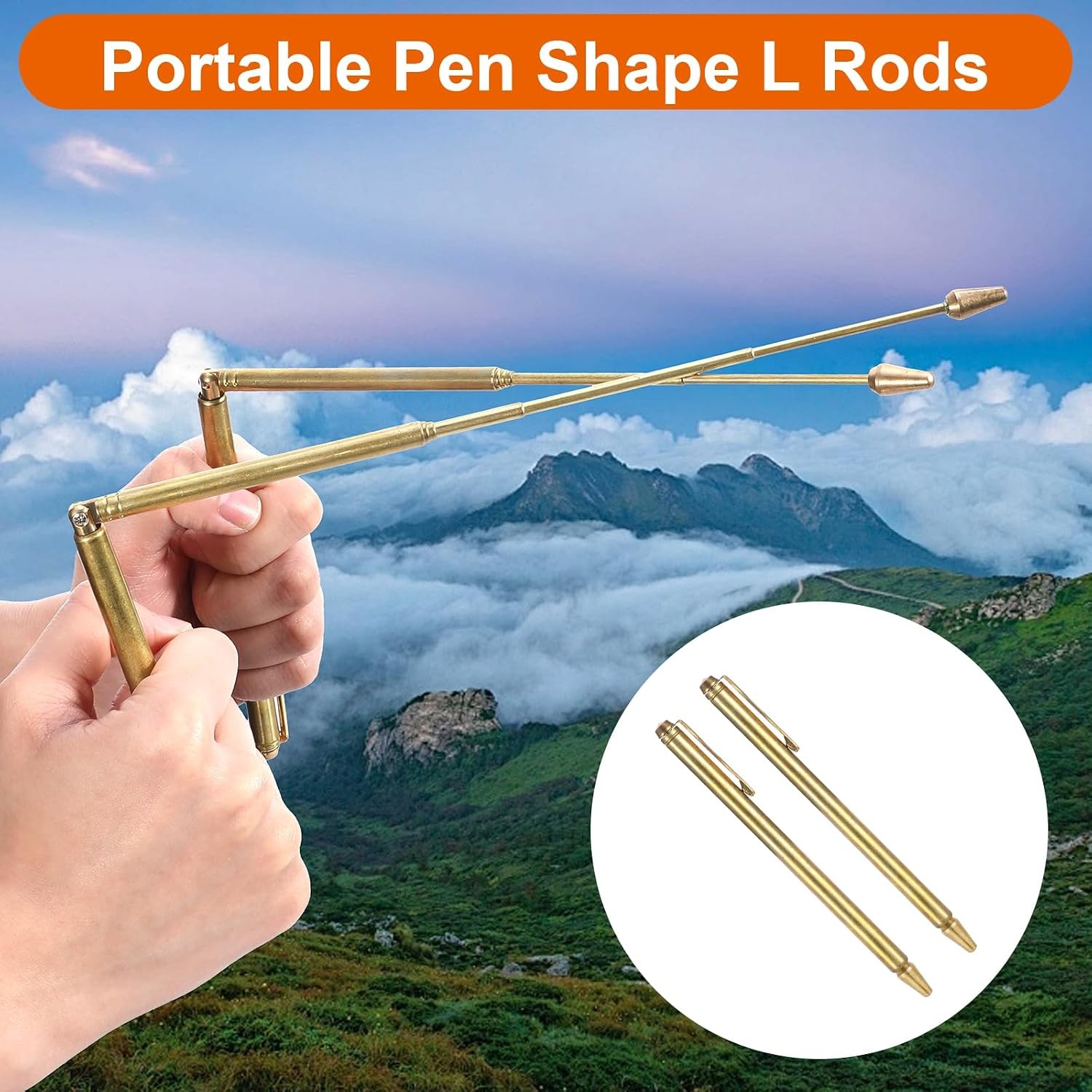 2Pcs Dowsing Rods L Rod Retractable Stainless Steel Ghost Water Gold Detection
