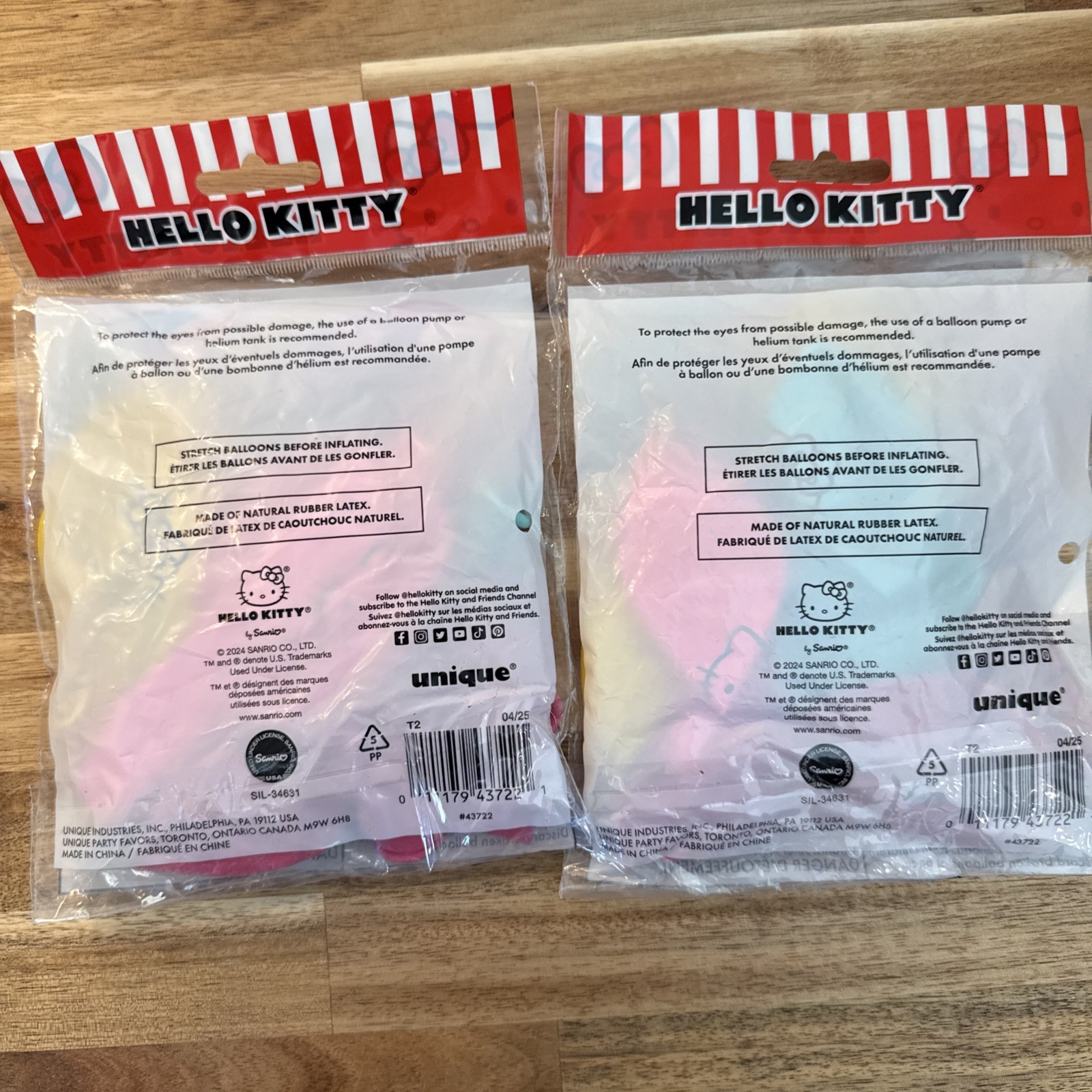 2 Packs Hello Kitty and Friends Birthday Latex Balloons, 12 Inches, 8 Count