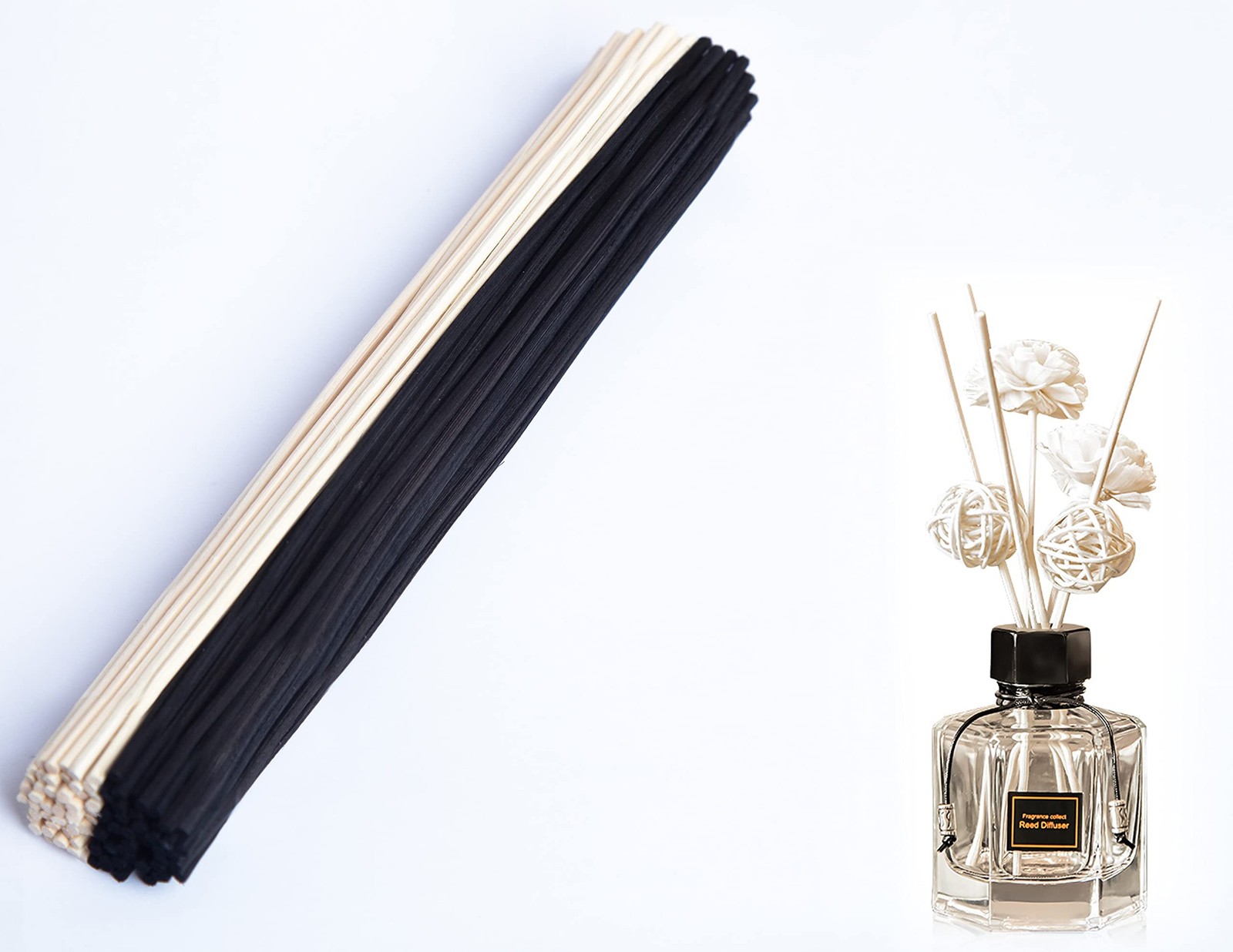 Iron Banyan Reed Diffuser Sticks,10 Inch Natural 10″*3mm Black and