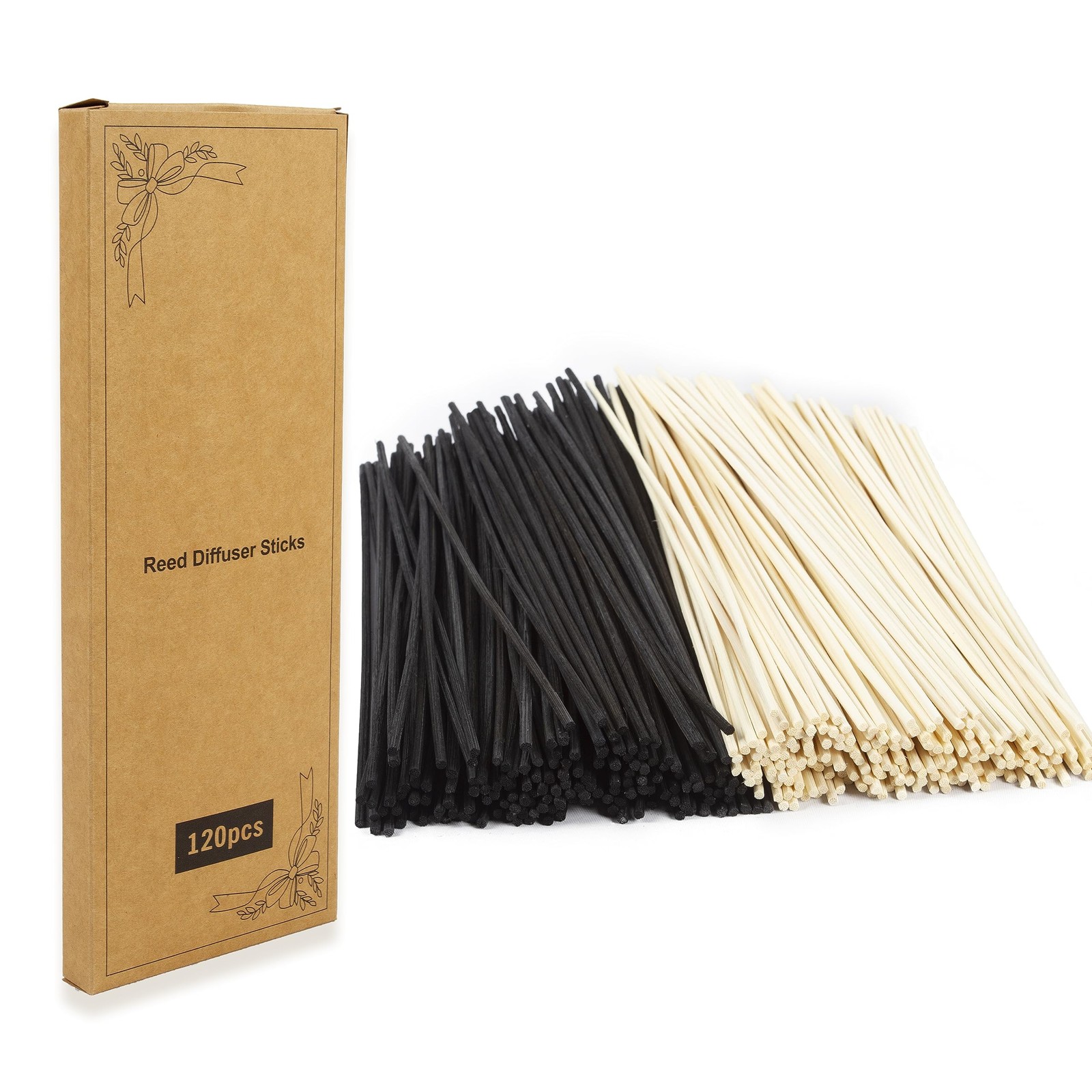 Iron Banyan Reed Diffuser Sticks,10 Inch Natural 10″*3mm Black and