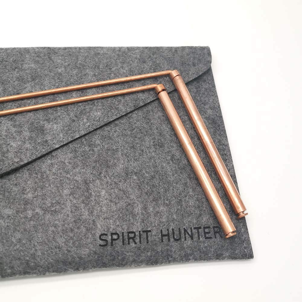 99.9% Copper Dowsing Rod- 2PCS Divining Rods with Bag – Detect Gold, Water, G…